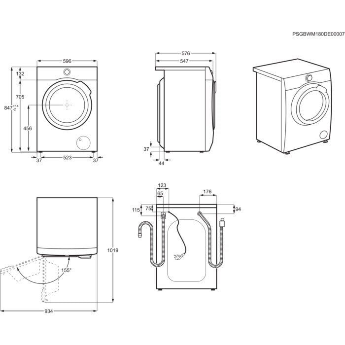 Electrolux 7/4 kg Freestanding Washer Dryer Silver EW7W4742HS
