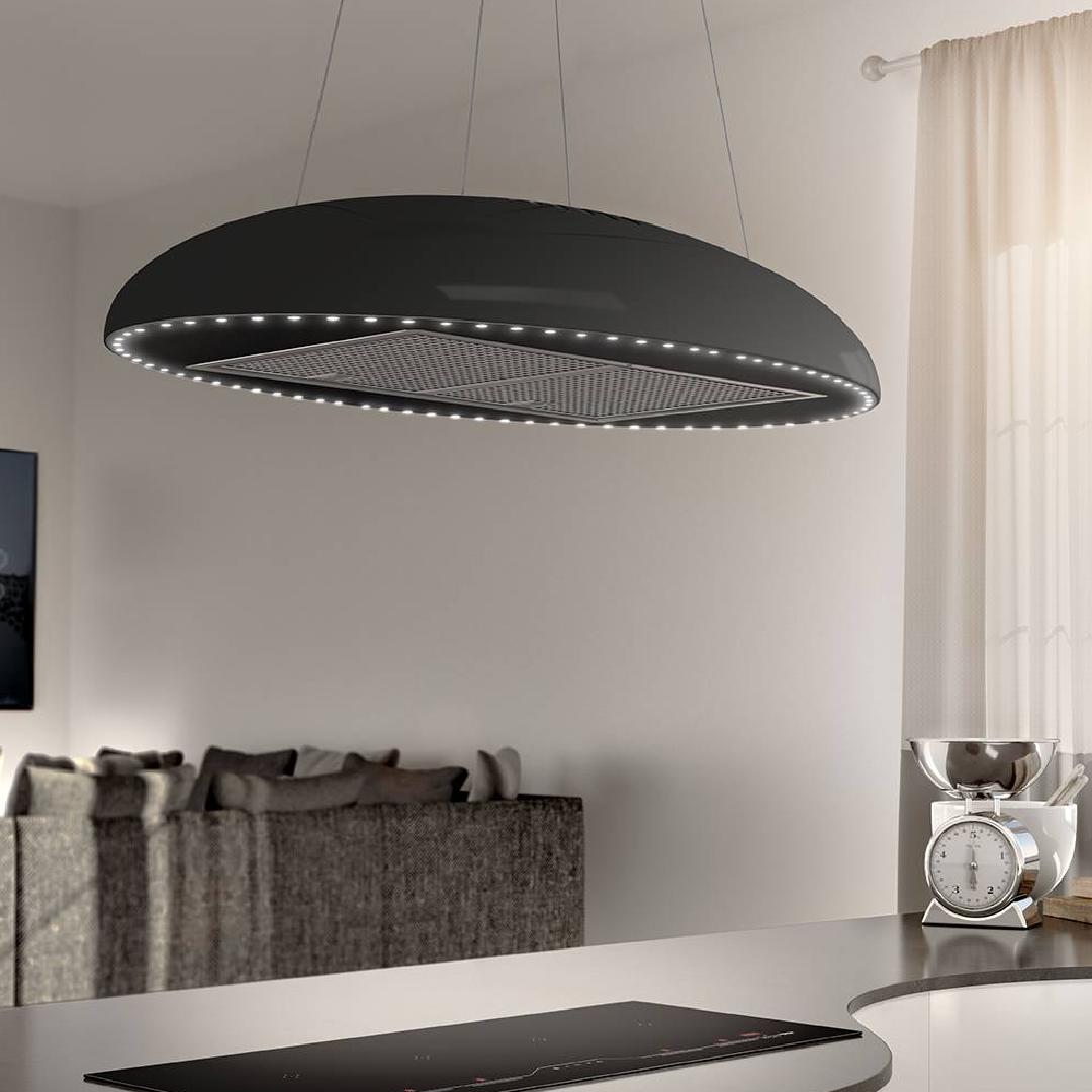 Airforce 100 cm Island Cooker Hood (Matte Black) ECLIPSE - MATTE BLACK - view 2