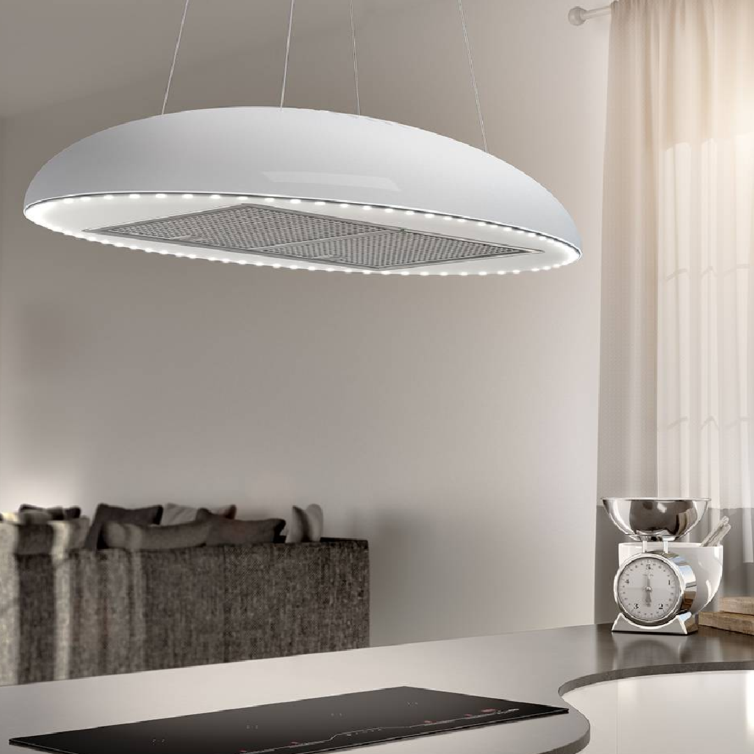 Airforce 100 cm Island Cooker Hood (White) ECLIPSE-WHITE