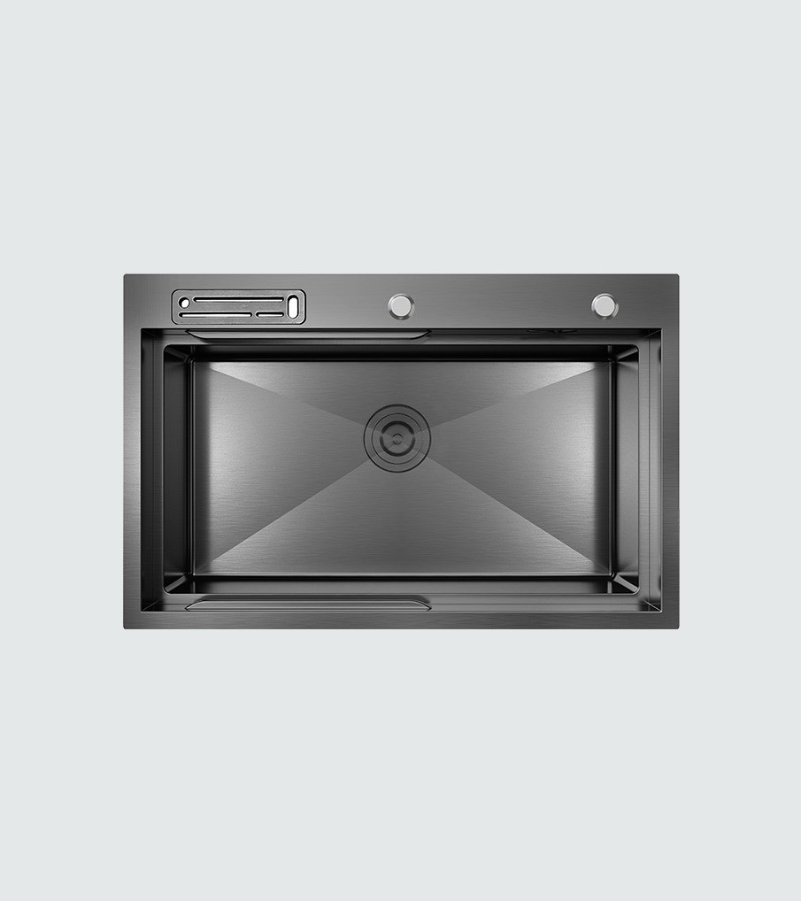 Algor ATMS750-48BK 75cm Single Bowl Black Sink