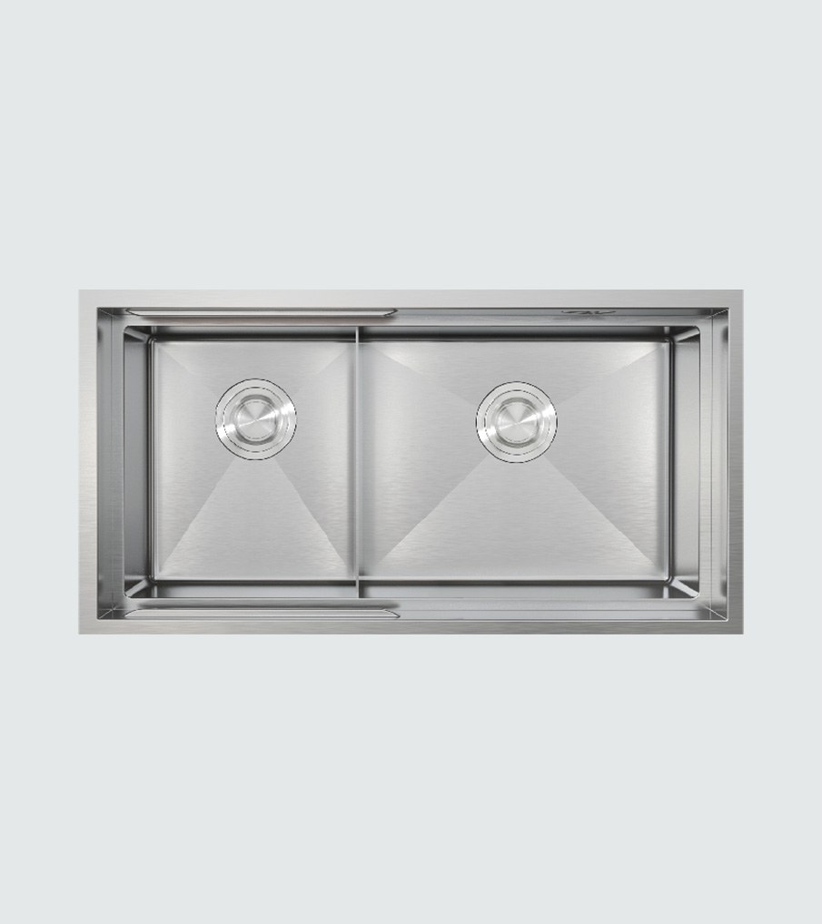 Algor AUMS820-428SS 82cm Double Bowl Steel Sink