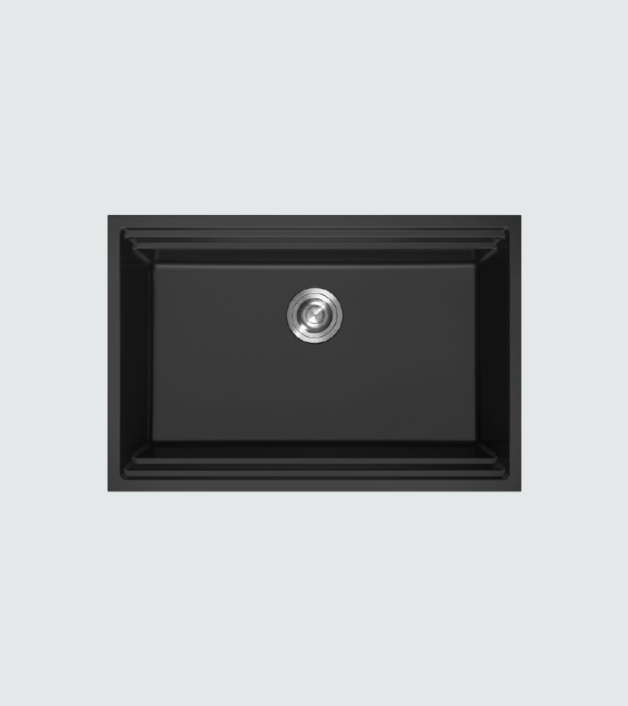 Algor ACOMS76-510BK 76cm Single Bowl Stone Sink