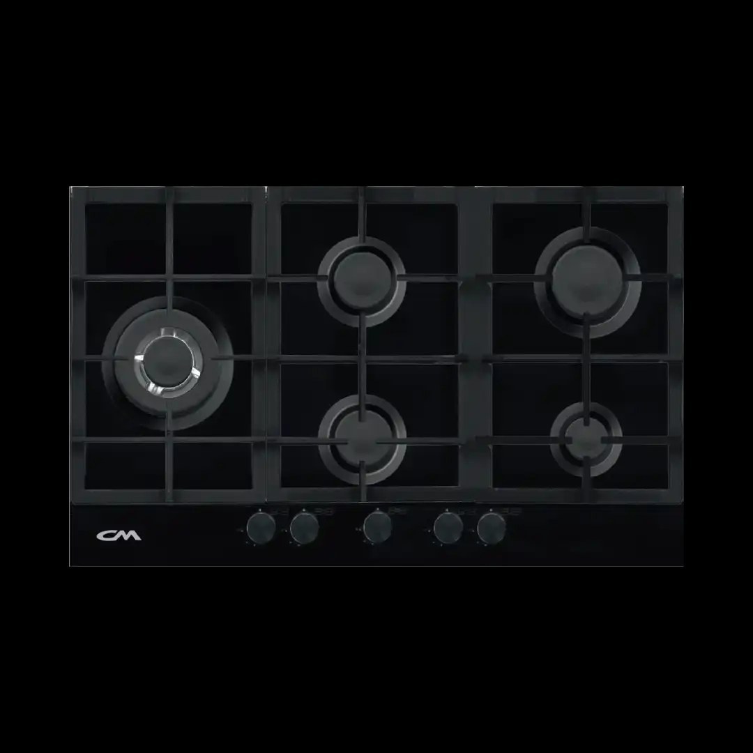 CM MOON NERO 90 90 cm Gas on Glass Hob