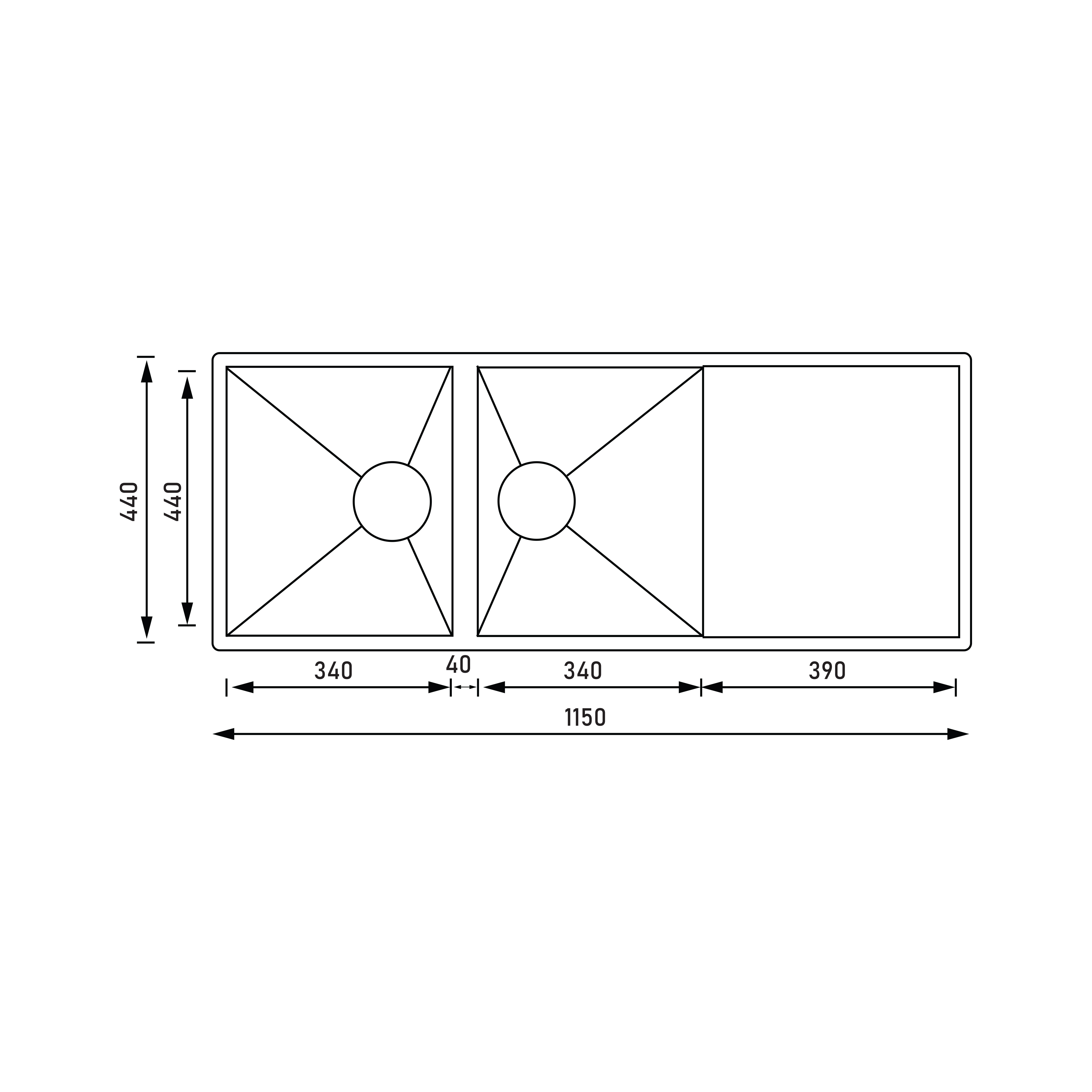 CM 120 cm Sink FILOQUADRA - view 4