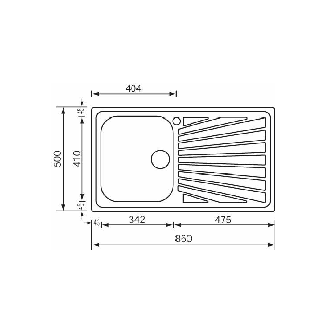 CM 45 cm Sink COMETA - view 2