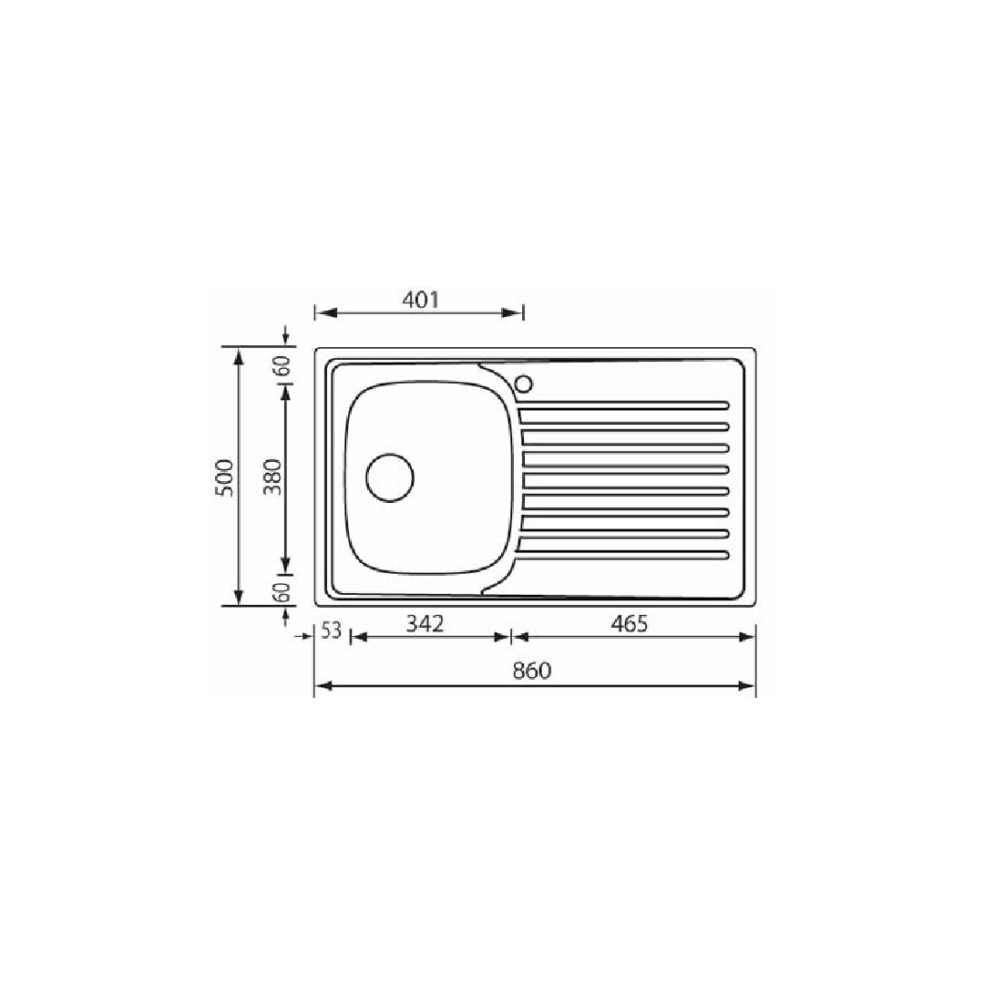 CM 45 cm Sink SIROS - view 2