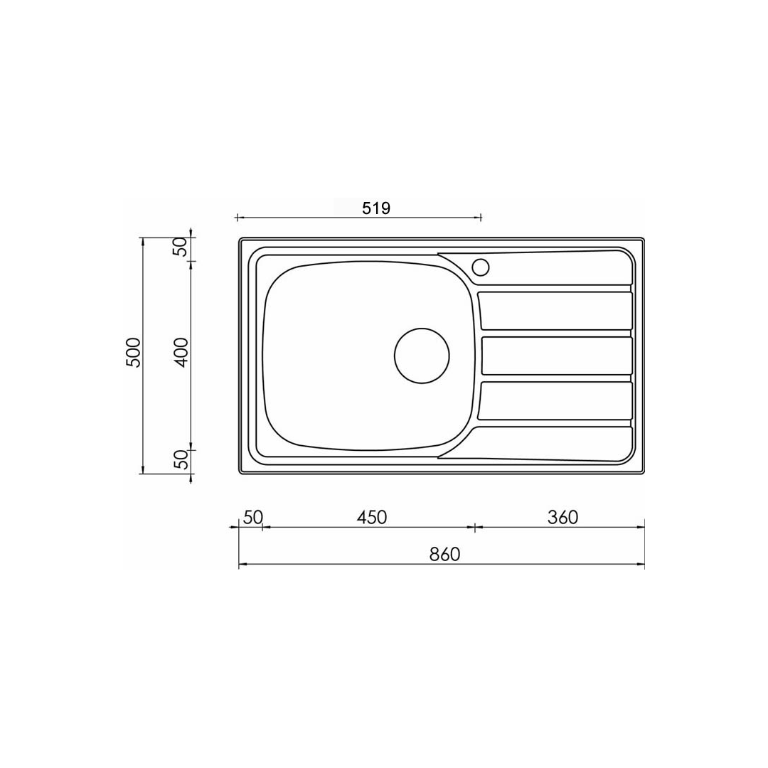 CM 45 cm Sink UNIVERSAL - view 2