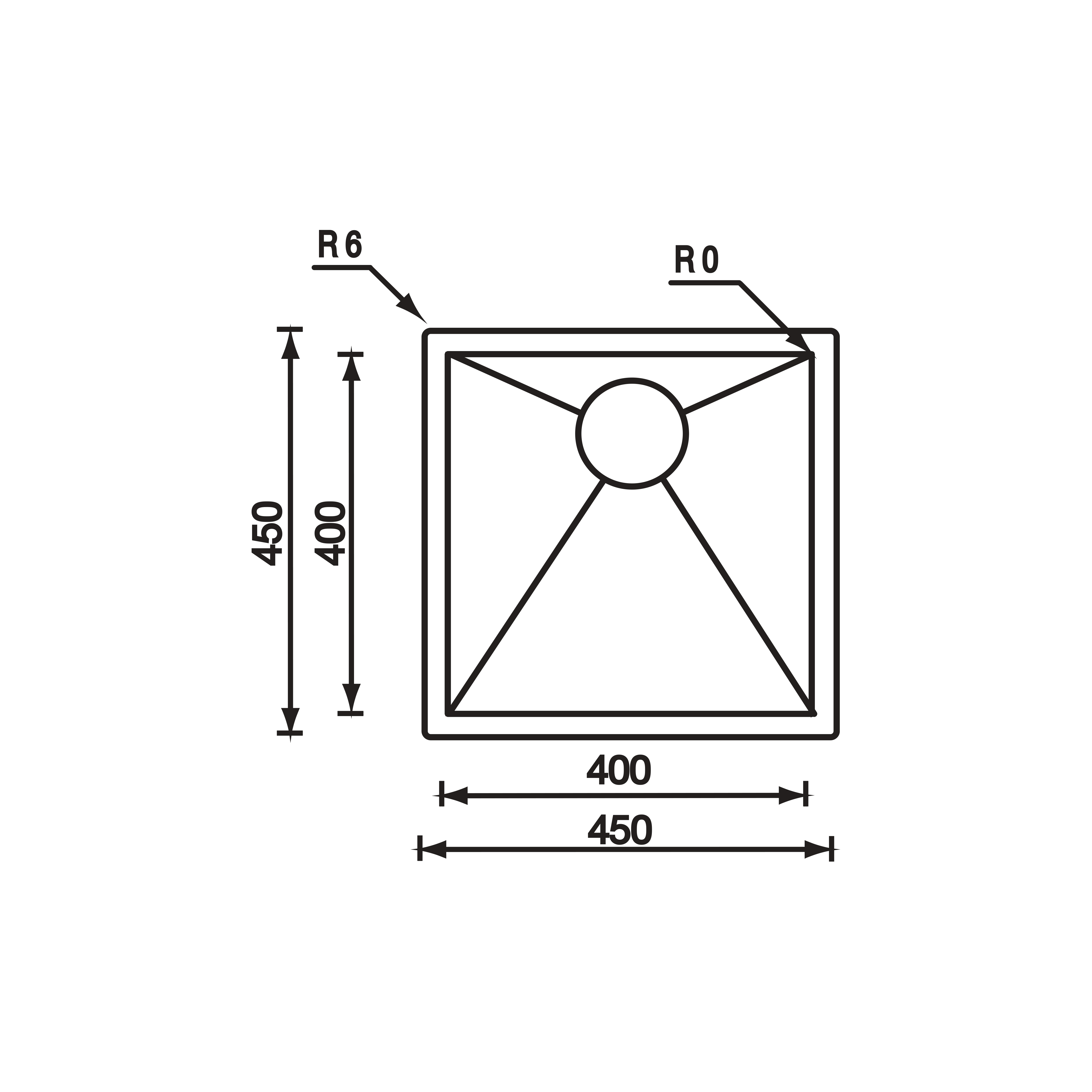 CM 60 cm Inset Sink FILOQUADRA - view 4