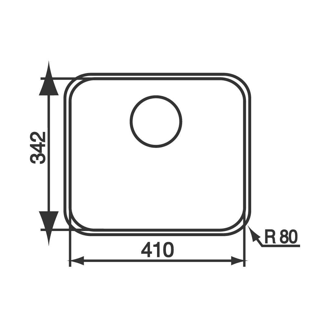 CM 60 cm Undermount Sink CINZIA 410x342 - view 2