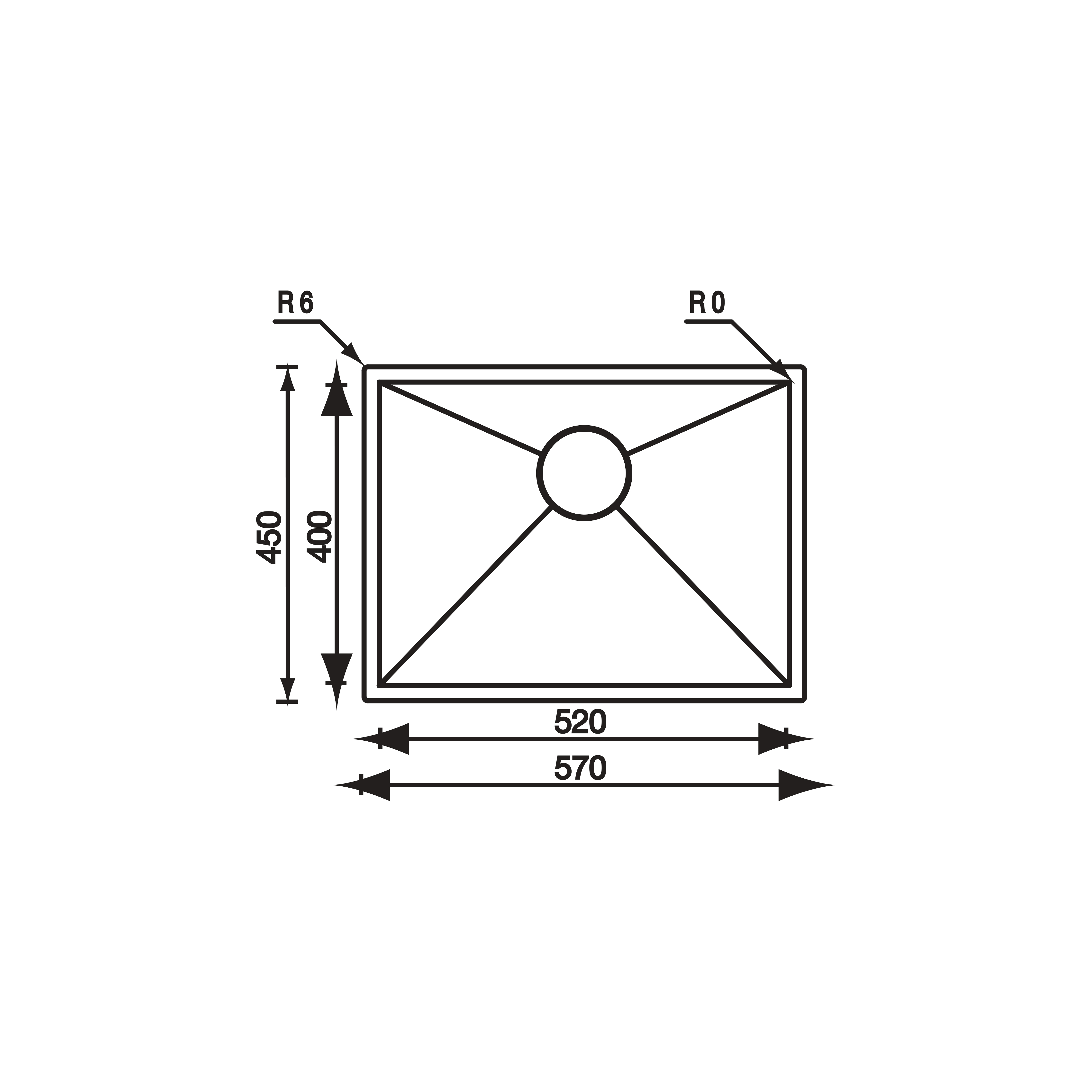 CM 80 cm Inset Sink FILOQUADRA - view 4