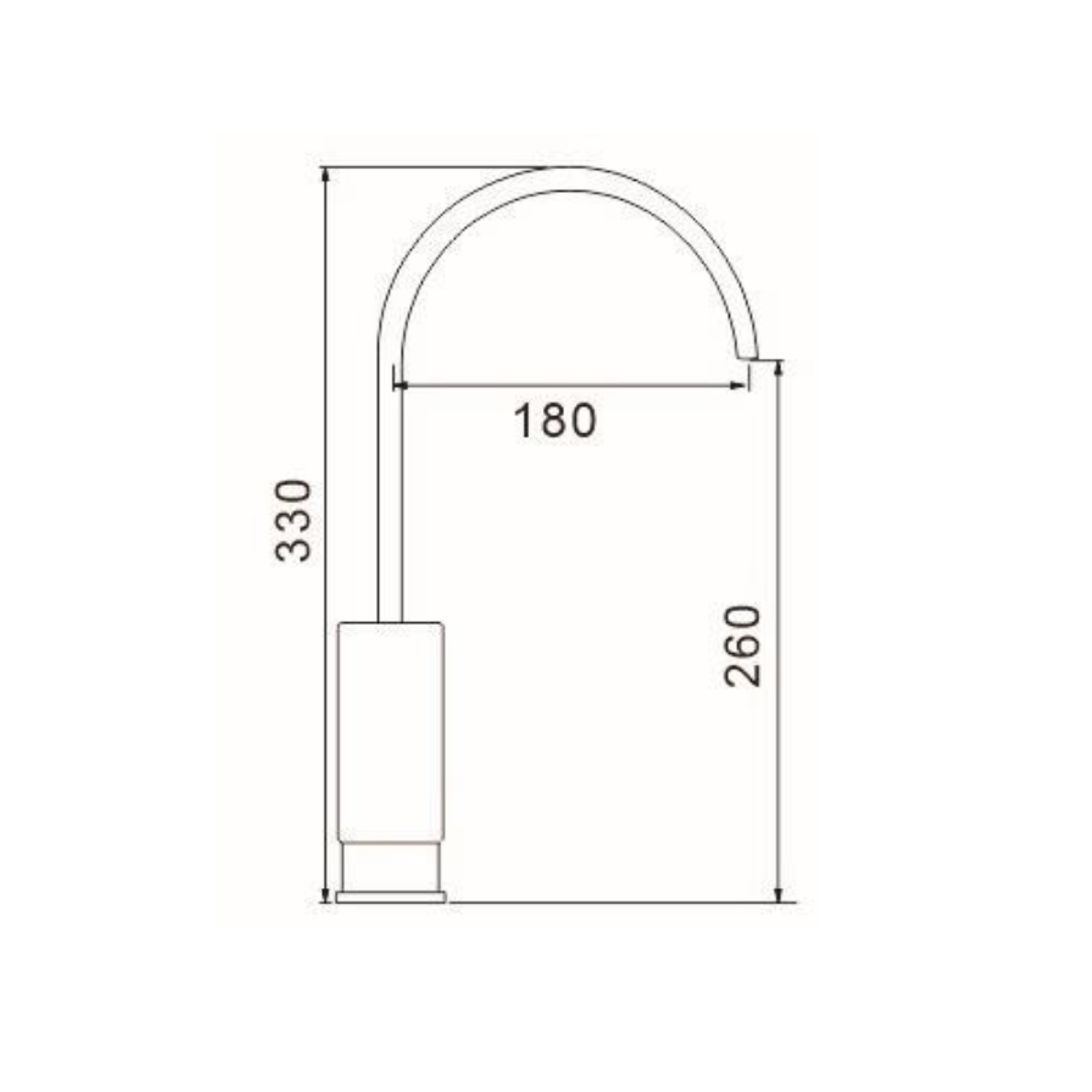 CM Fixed Spout Kitchen Tap (Chrome) 12015 CRM - view 2