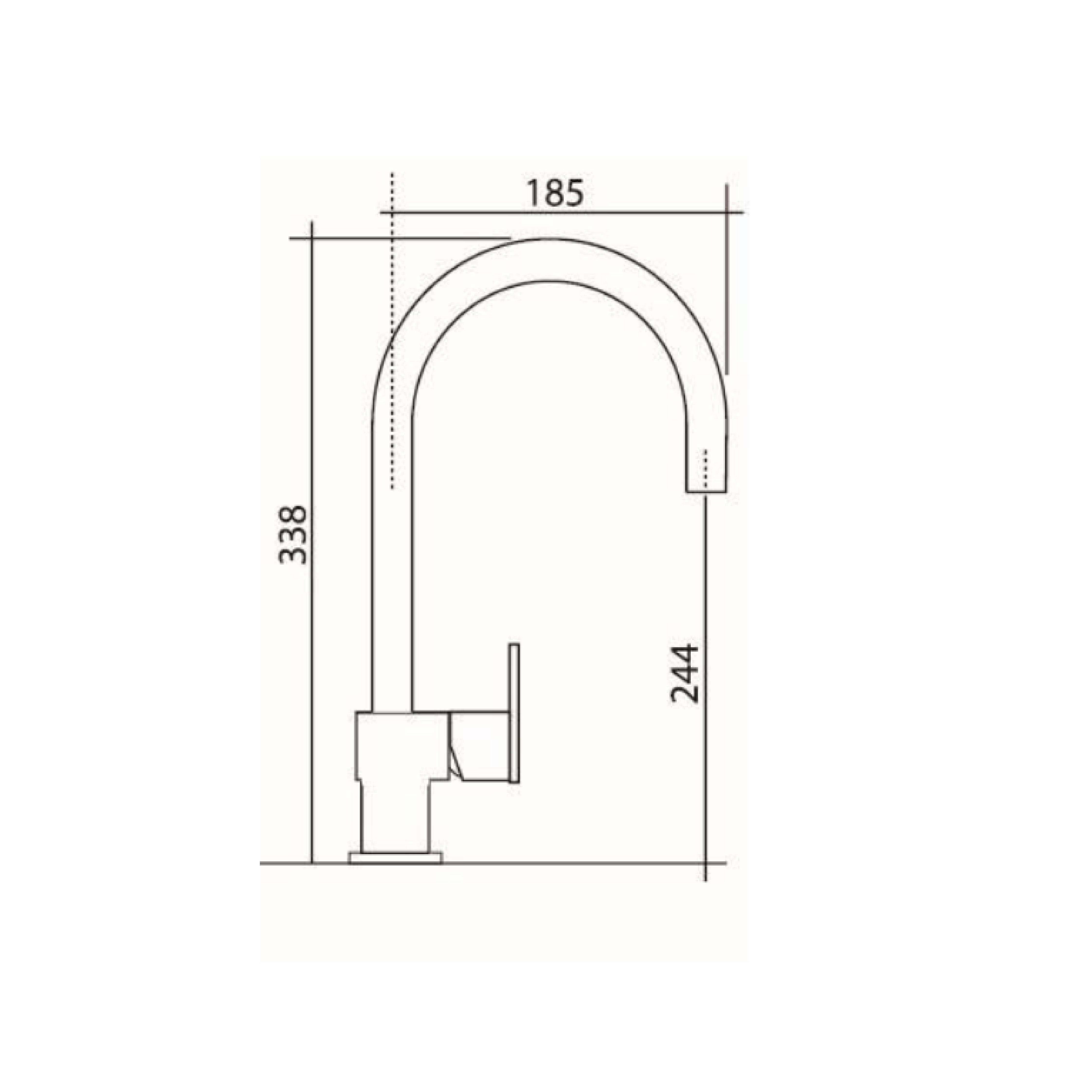 CM Fixed Spout Kitchen Tap (Chrome) 90202MISCCRM - view 2