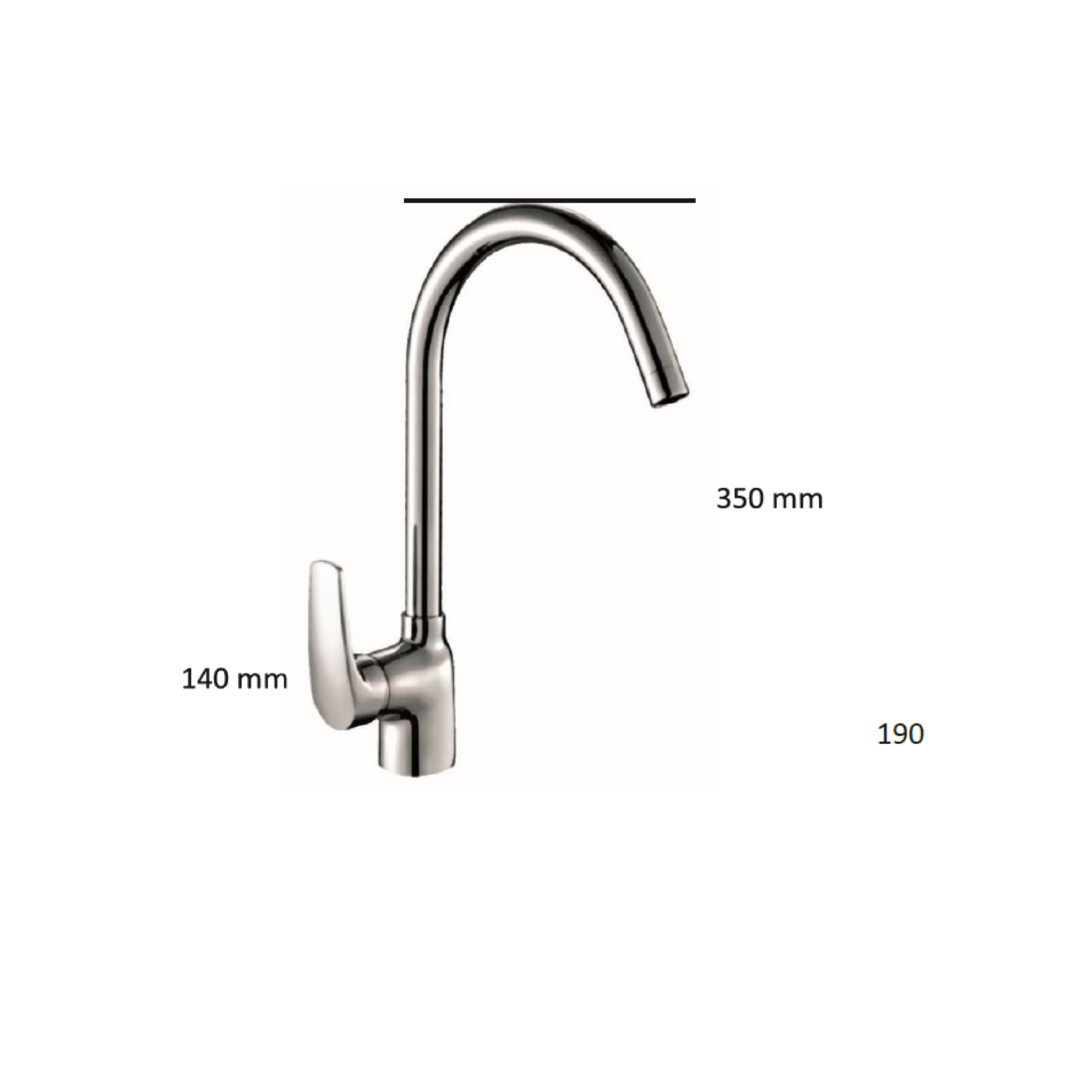 CM Fixed Spout Kitchen Tap (Chrome) 90218 MISCCRM - view 2