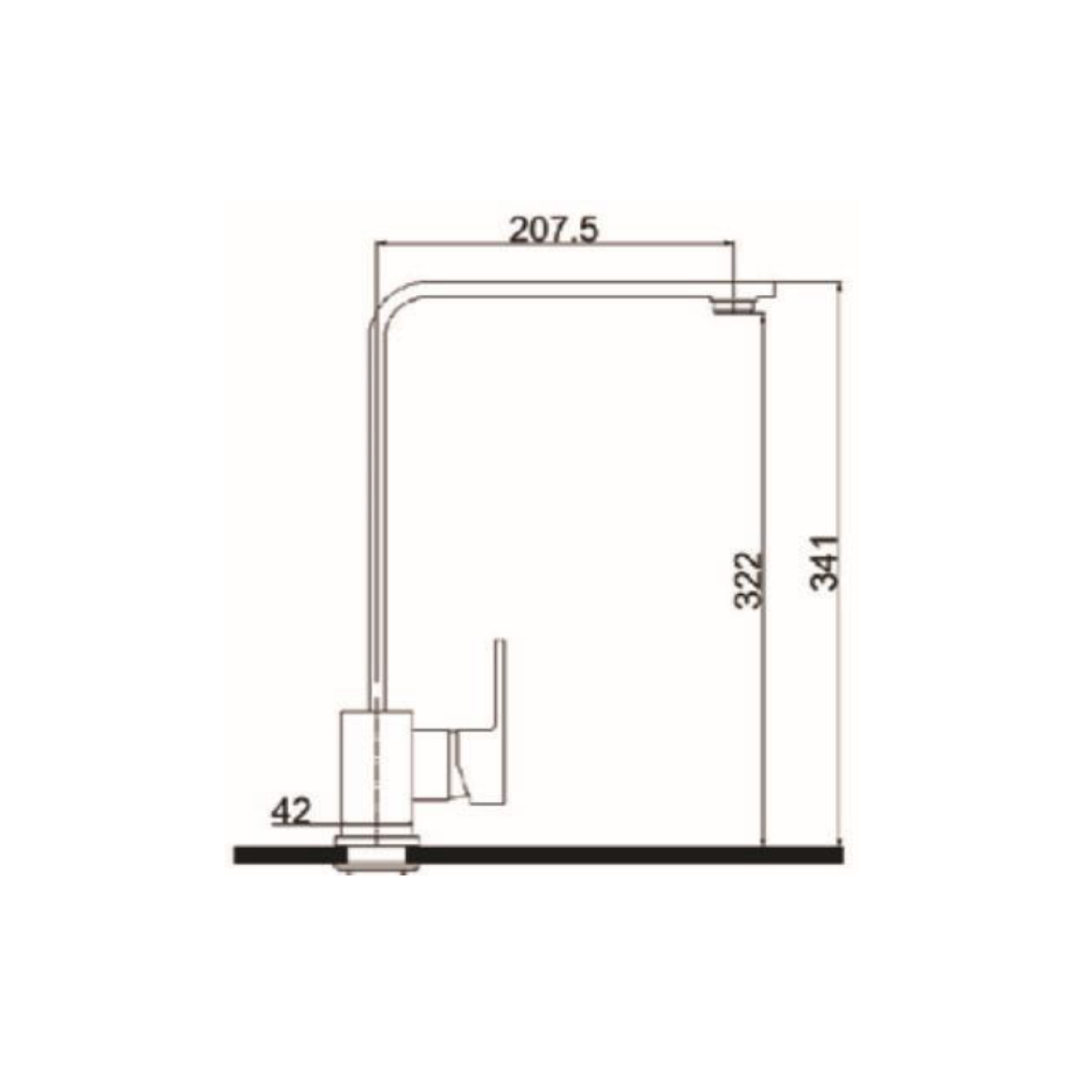 CM Fixed Spout Kitchen Tap (Chrome) 90400MISCCRM - view 2