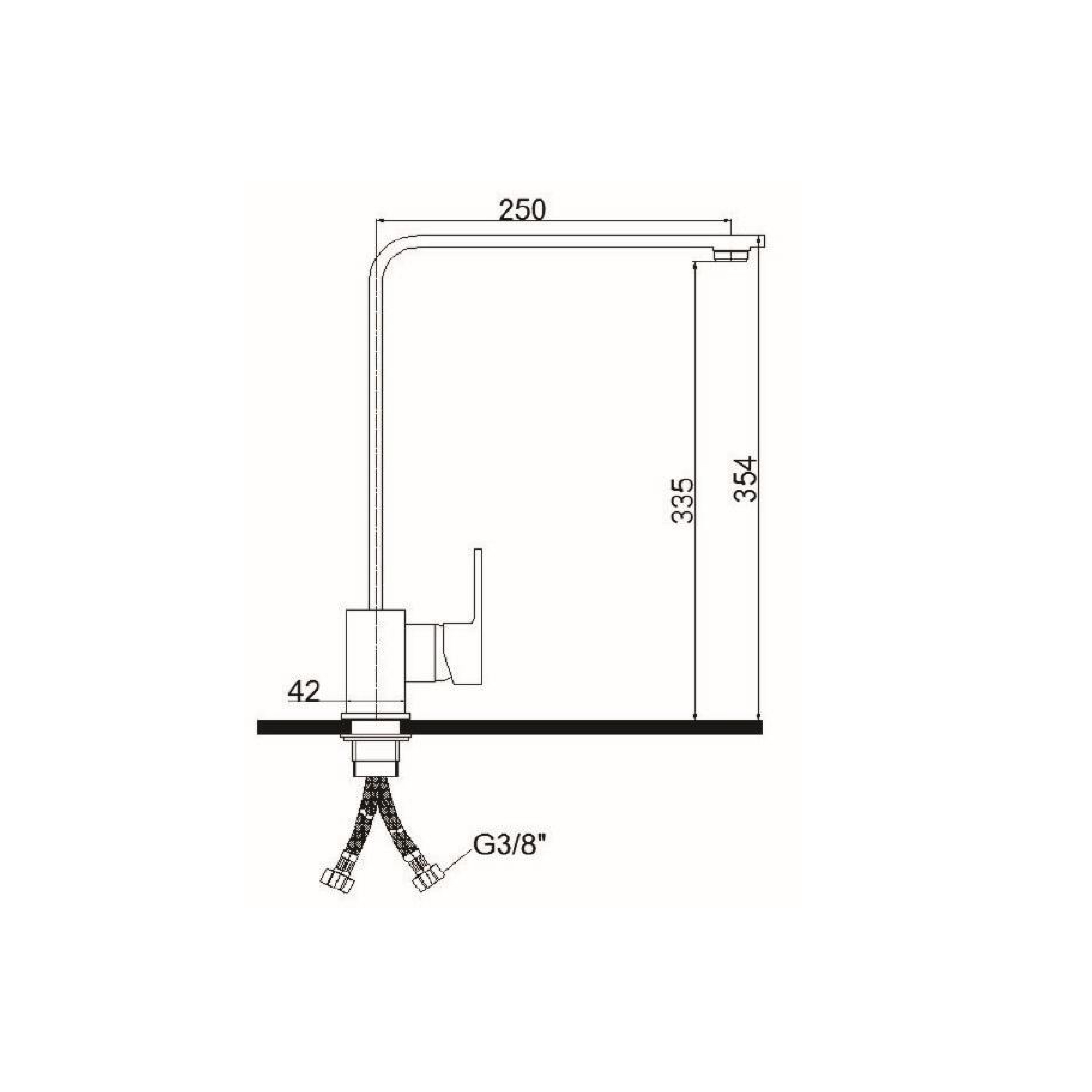 CM Fixed Spout Kitchen Tap (Matte Black) 8405 MBK - view 2