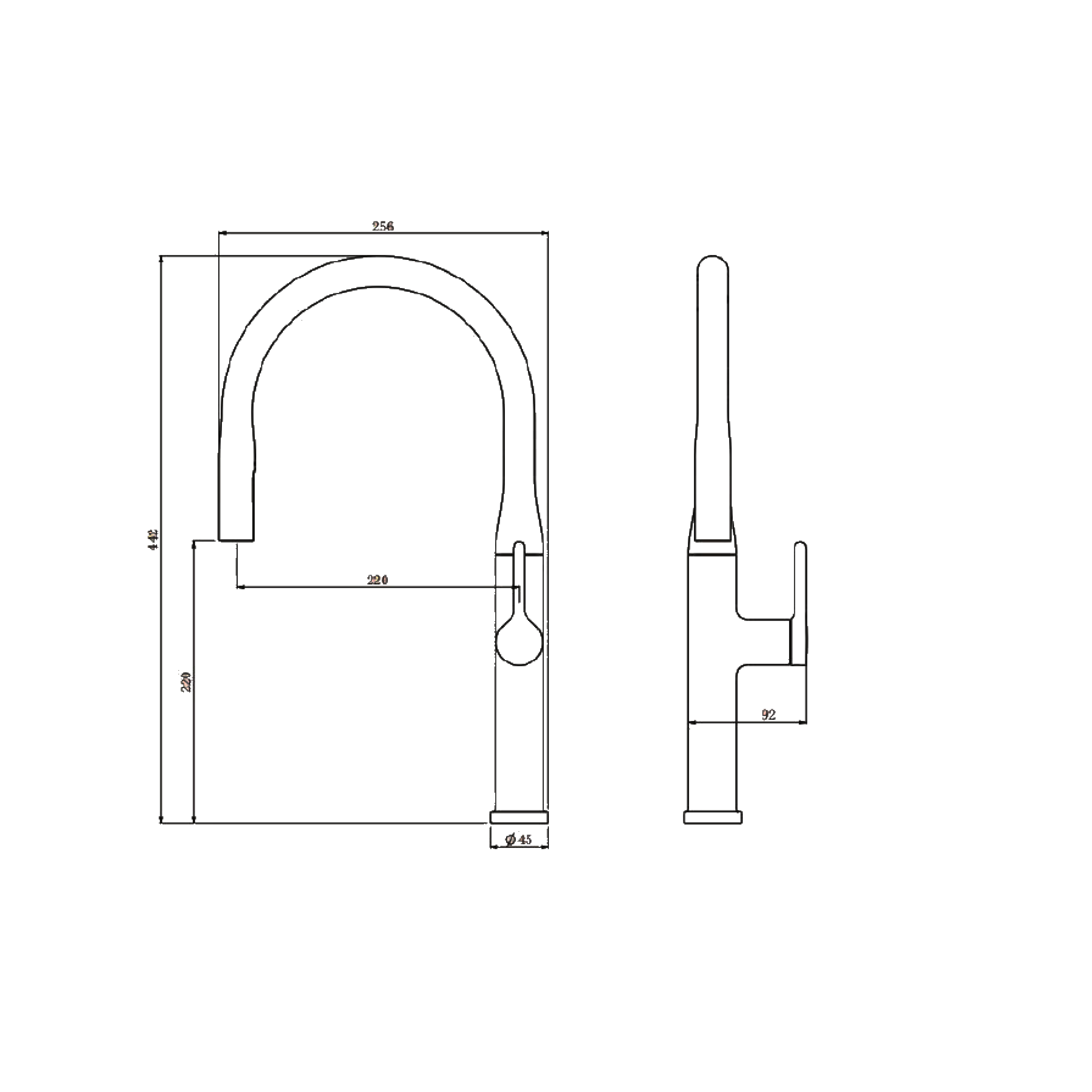 CM Kitchen Tap (Gold) OB-D125 BRUSHED GOLD - view 2