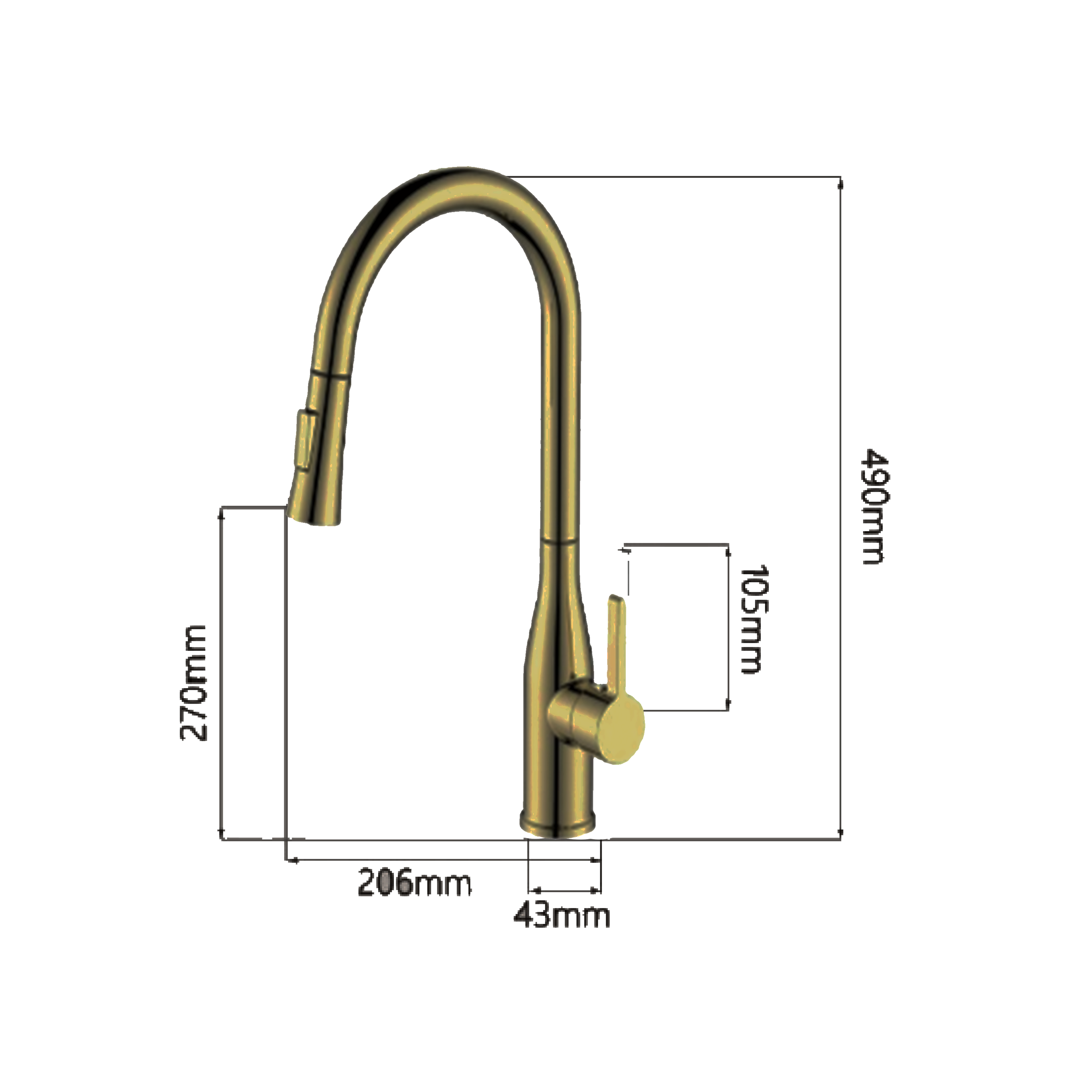CM Kitchen Tap (Gold) R1048BG - view 2