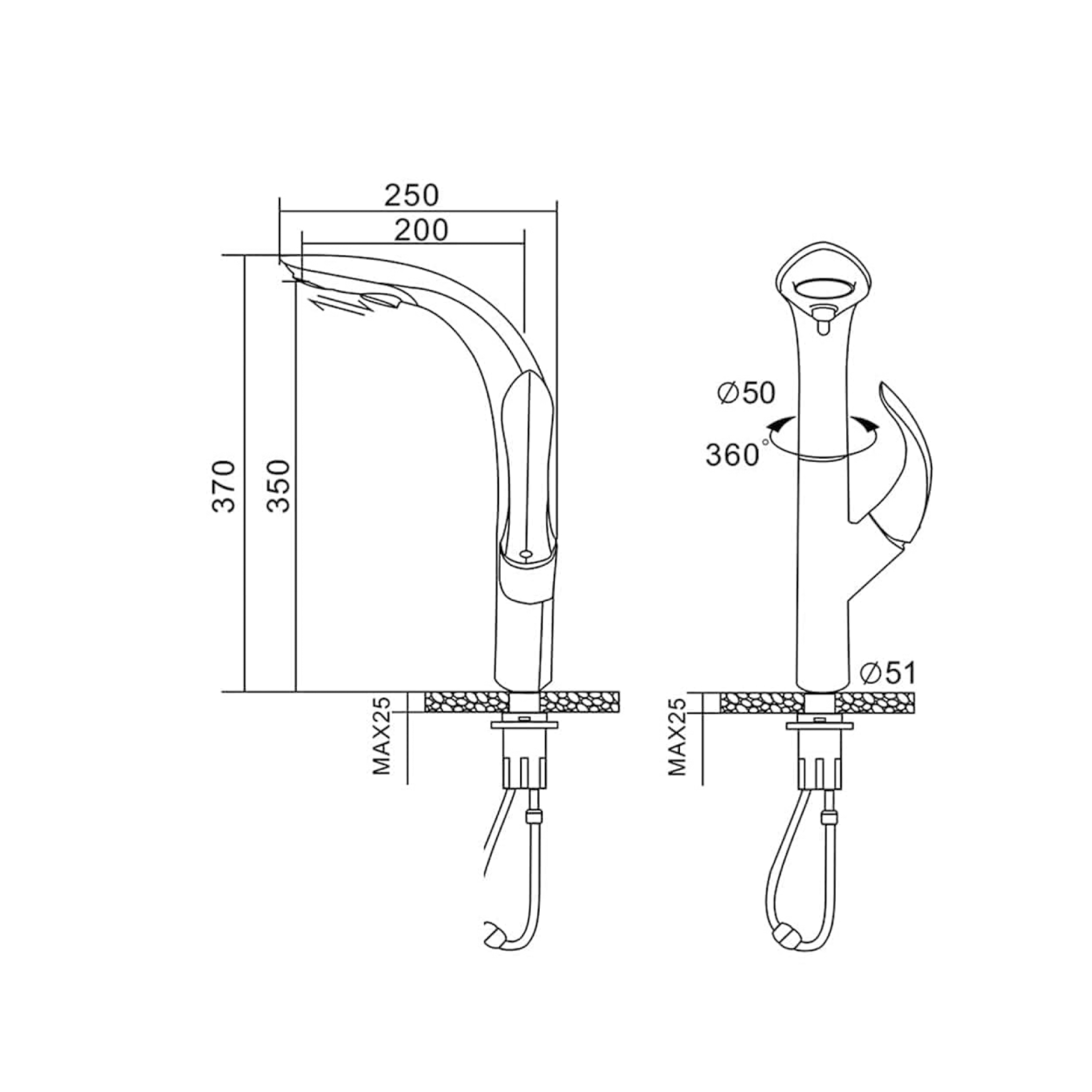 CM Kitchen Tap (Gun Grey) OB-D68 - view 2