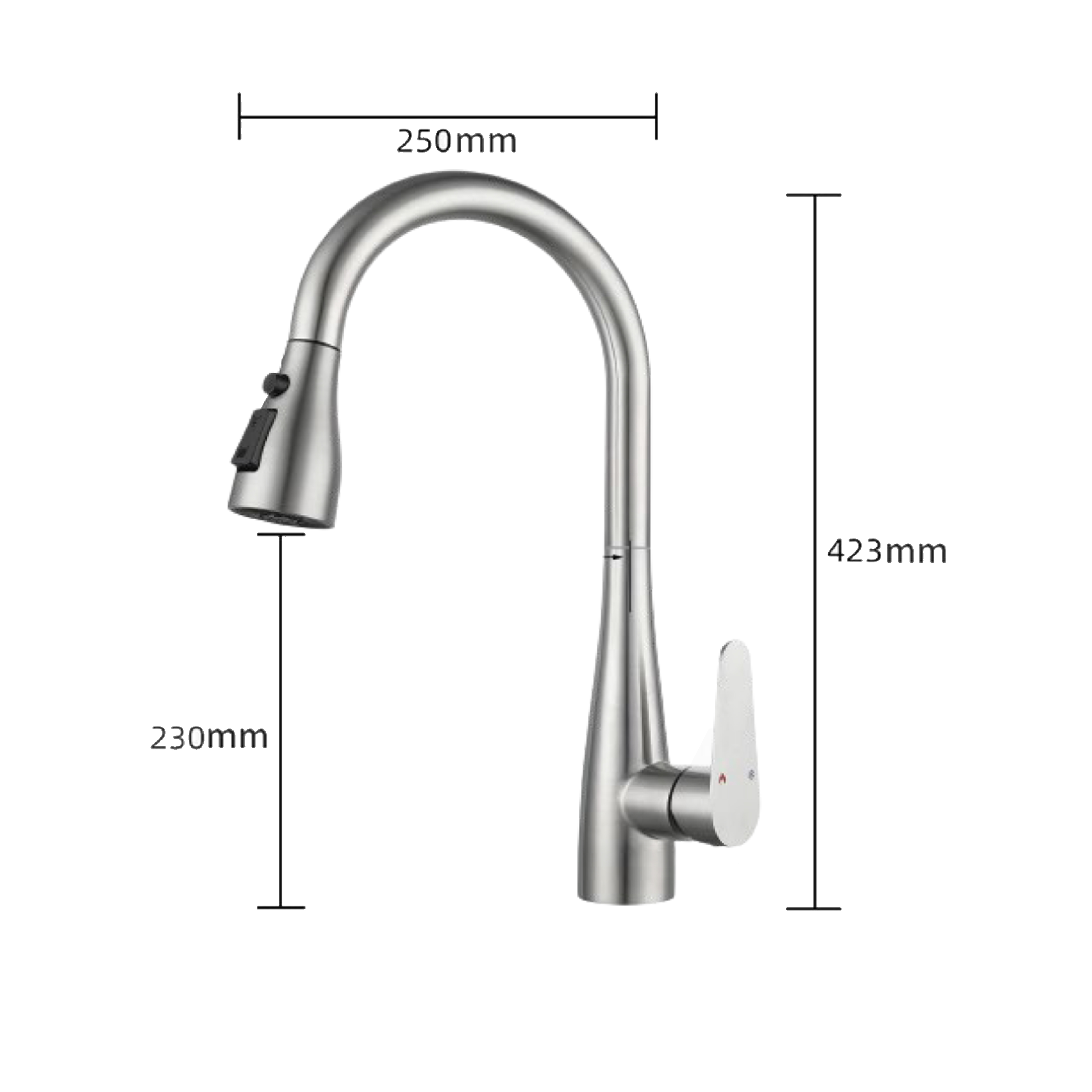 CM Pull-Out Kitchen Tap (Brushed Nickel) SL-4728 BRUSHED NICKEL - view 2