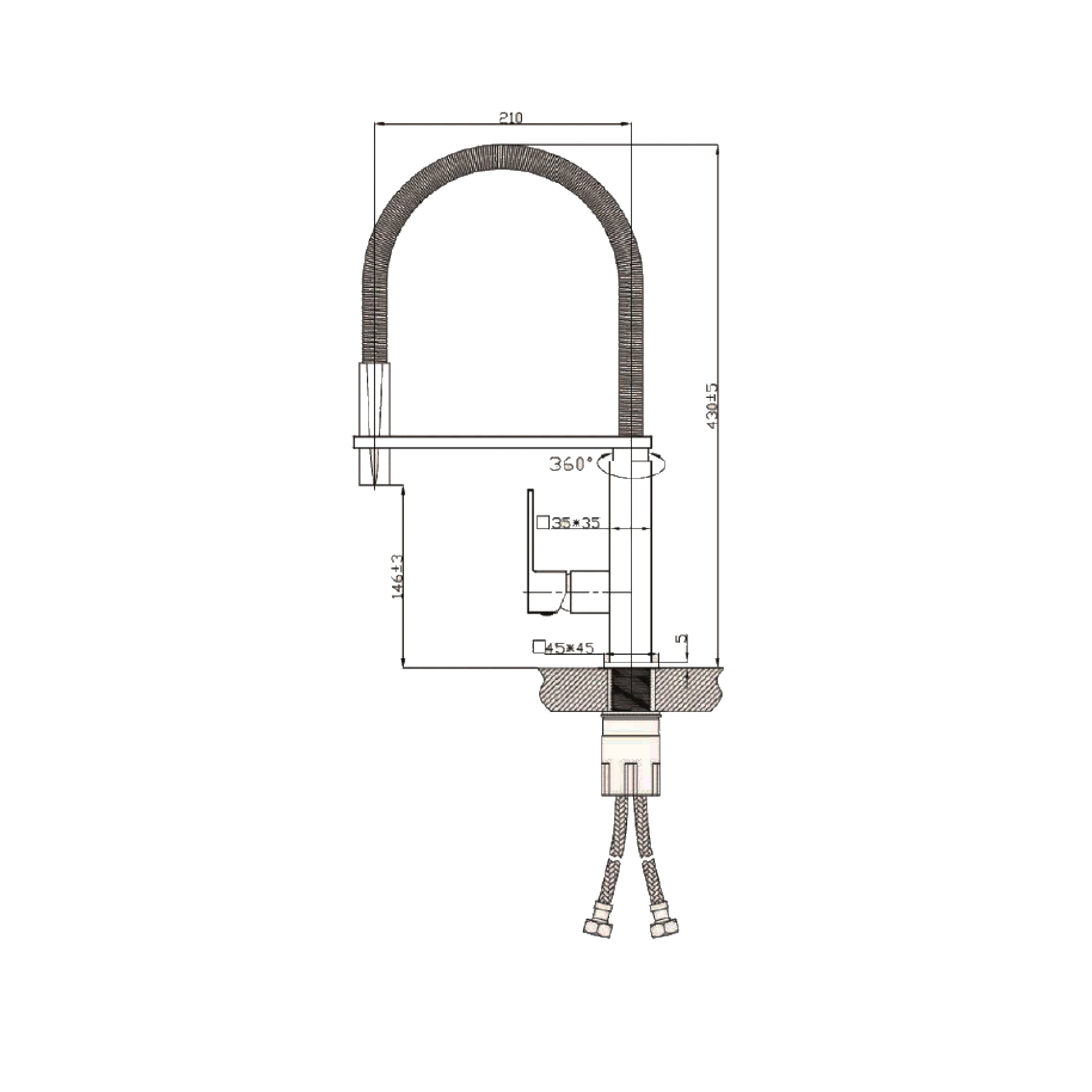 CM Pull-Out Kitchen Tap (Chrome) 130078 CRM - view 2