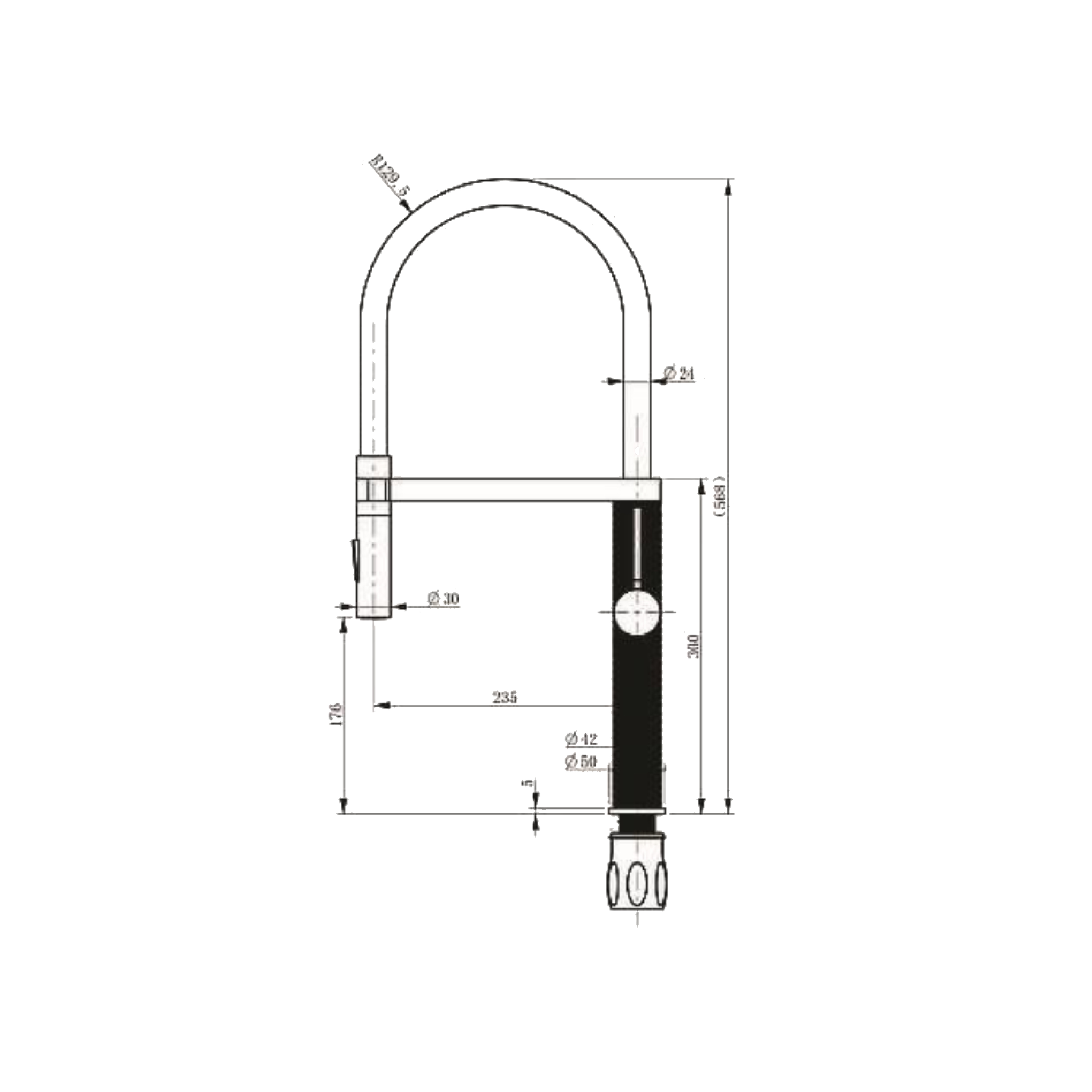 CM Pull-Out Kitchen Tap (Chrome) 130362 CRM - view 2