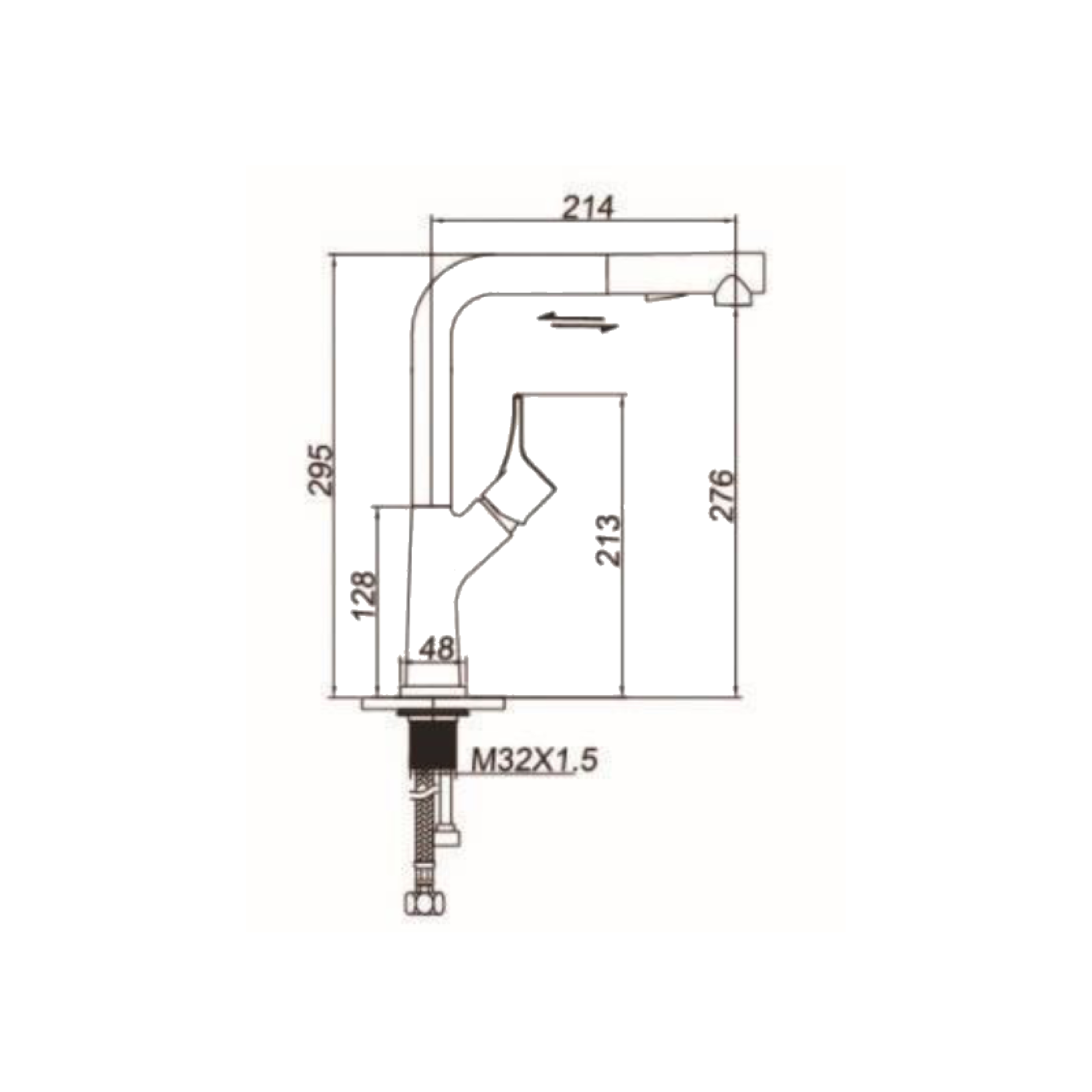 CM Pull-Out Kitchen Tap (Chrome) 6073 MBK - view 2