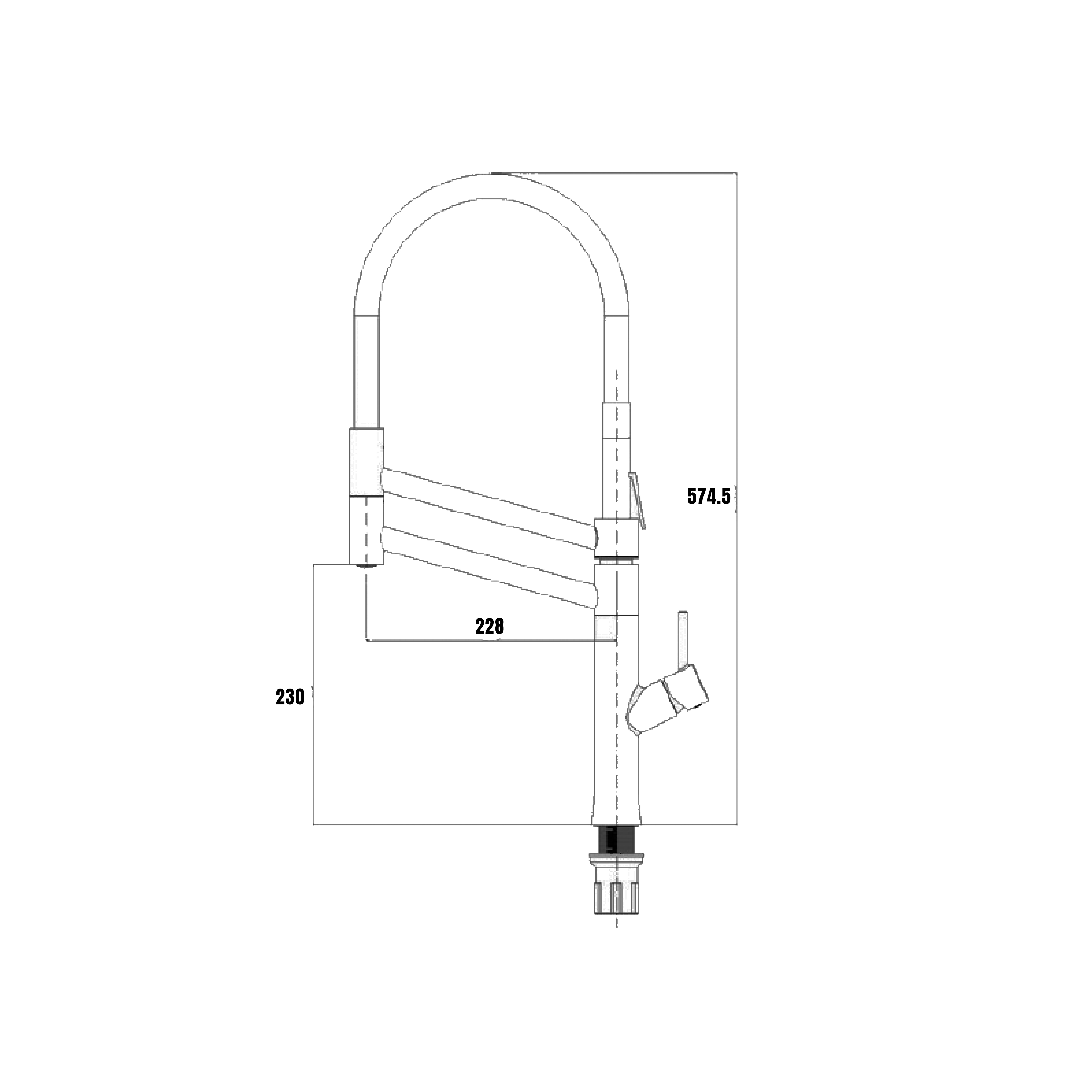 CM Pull-Out Kitchen Tap (Chrome) 6075 CBK - view 2