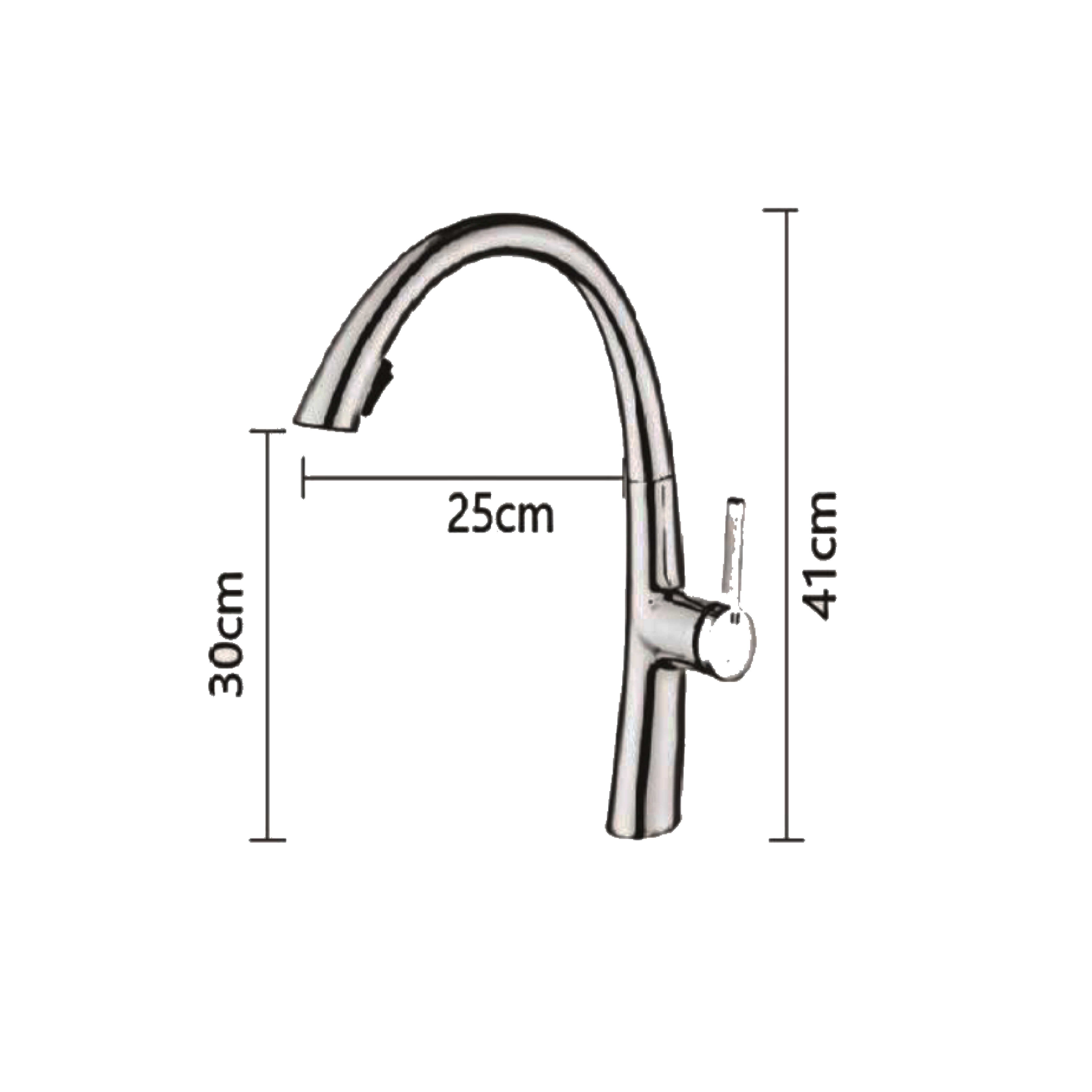 CM Pull-Out Kitchen Tap (Chrome) 6098 CRM - view 2