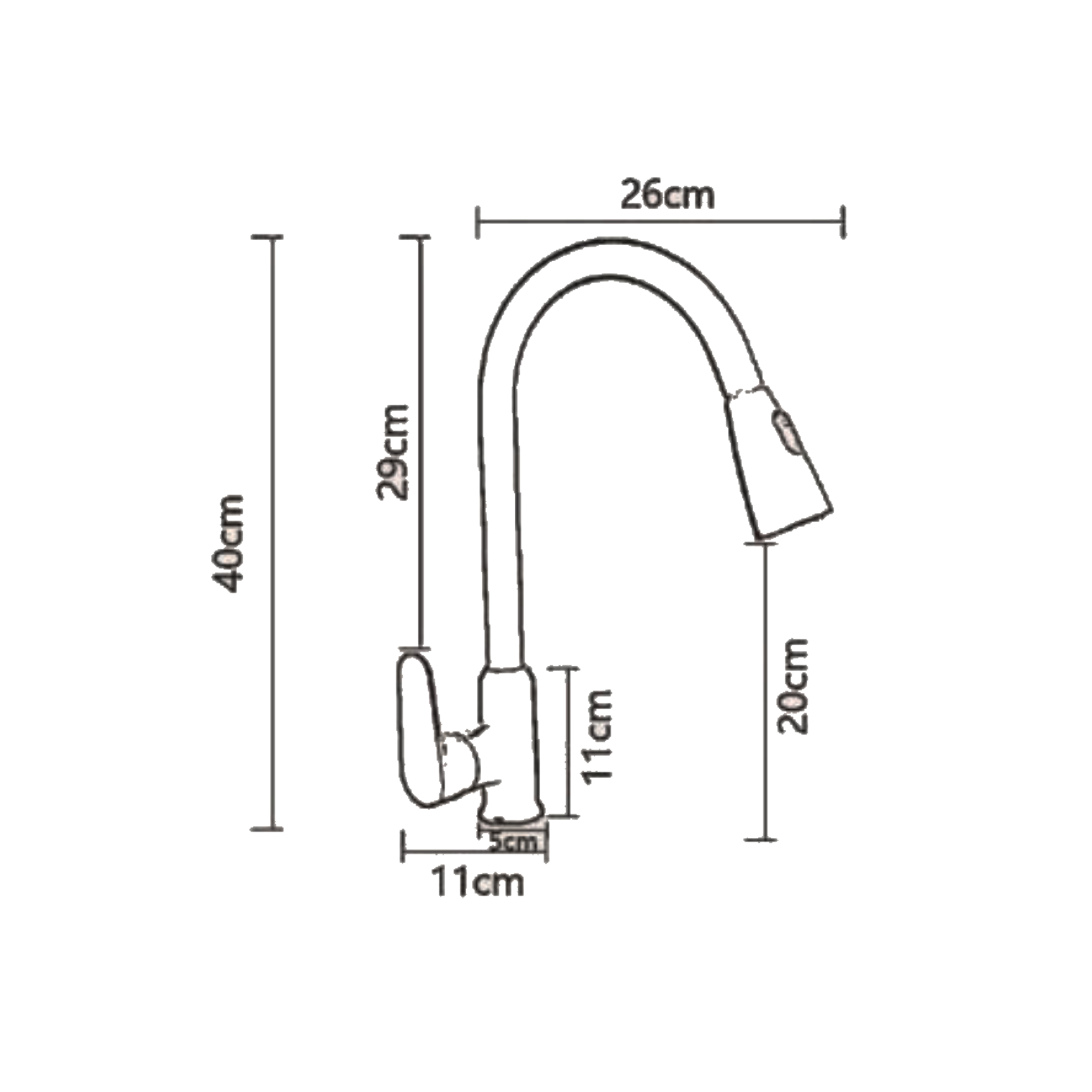 CM Pull-Out Kitchen Tap (Chrome) 8524 CRM - view 2