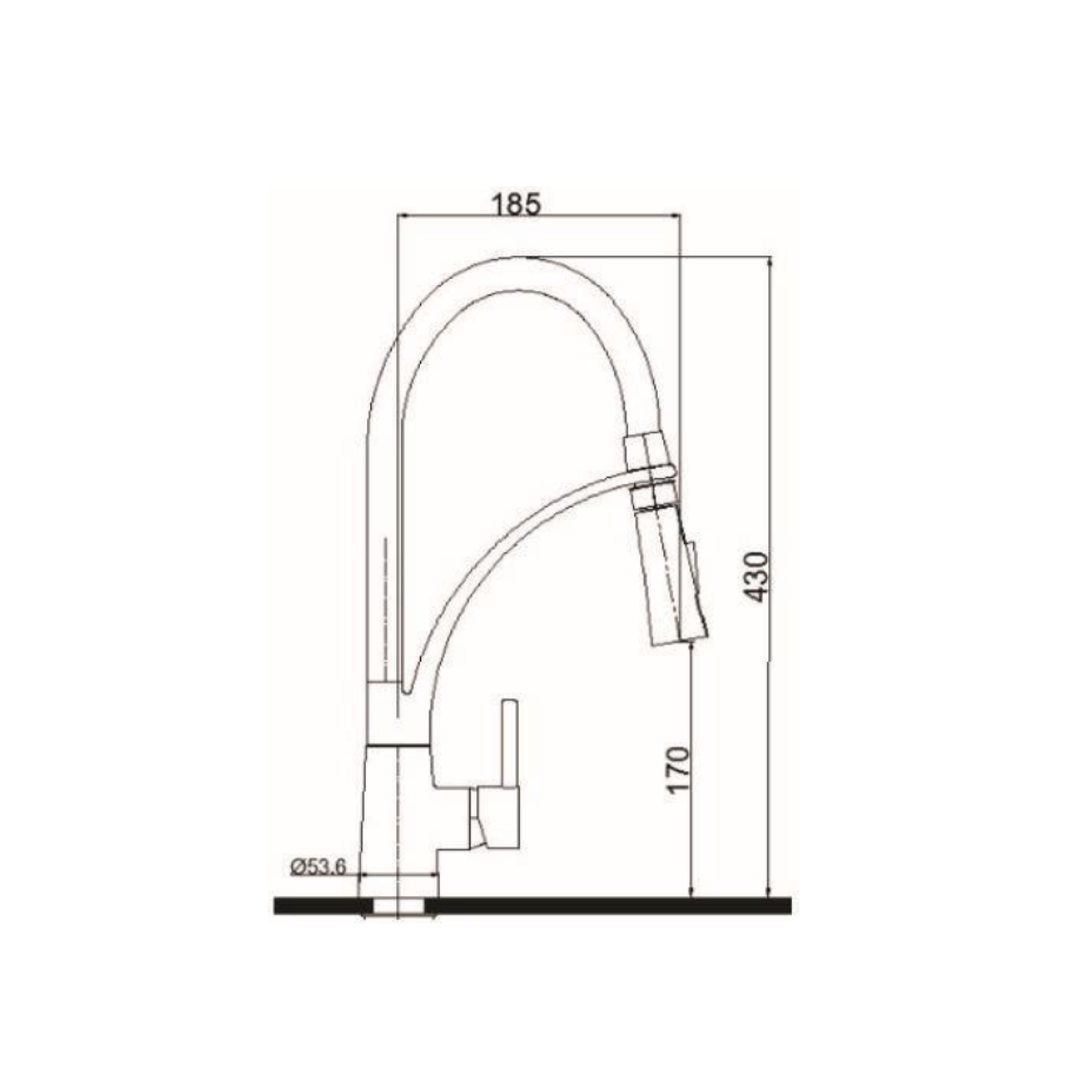 CM Pull-Out Kitchen Tap (Chrome) 90108 MISCCRM - view 2