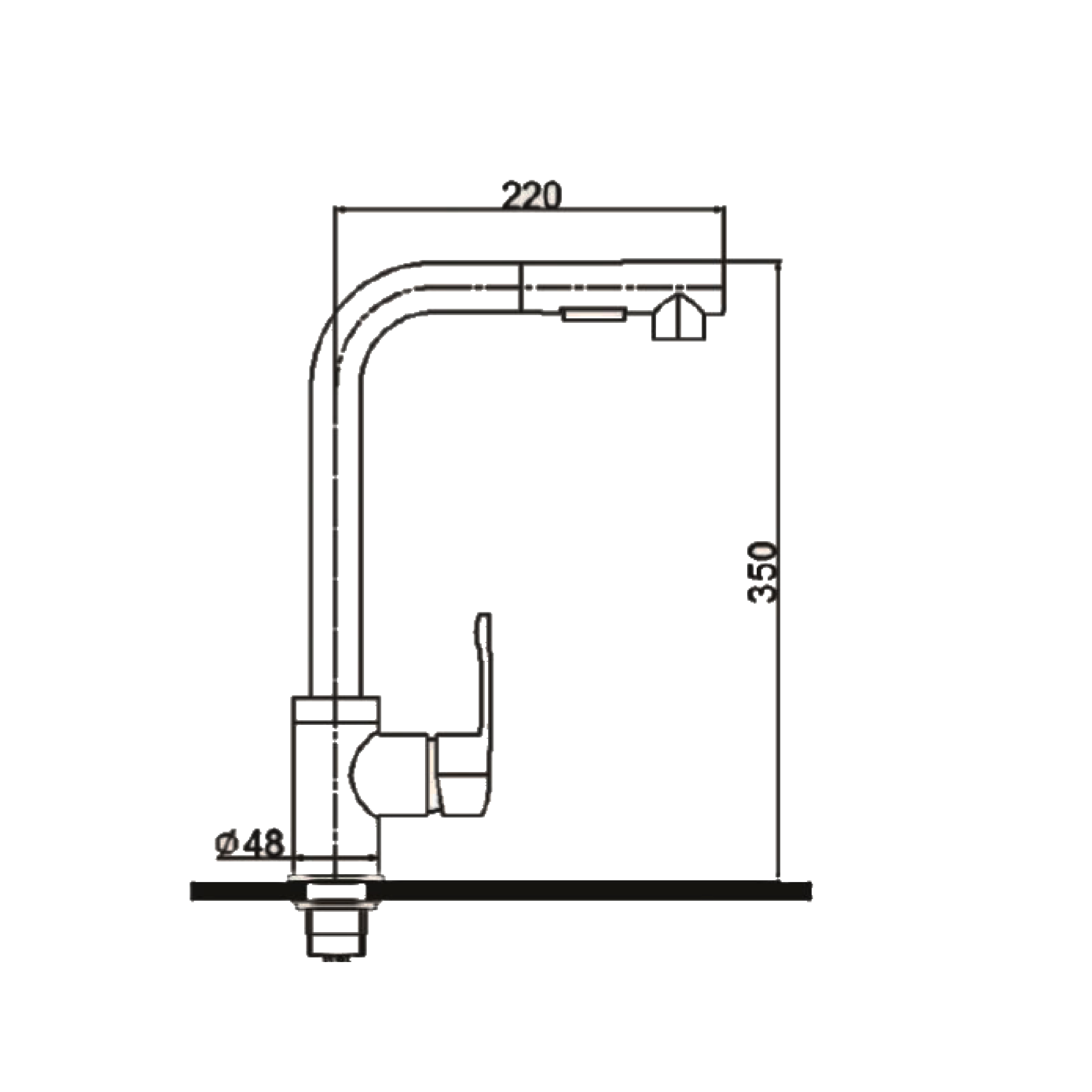 CM Pull-Out Kitchen Tap (Chrome) 90277MISCCRM - view 2
