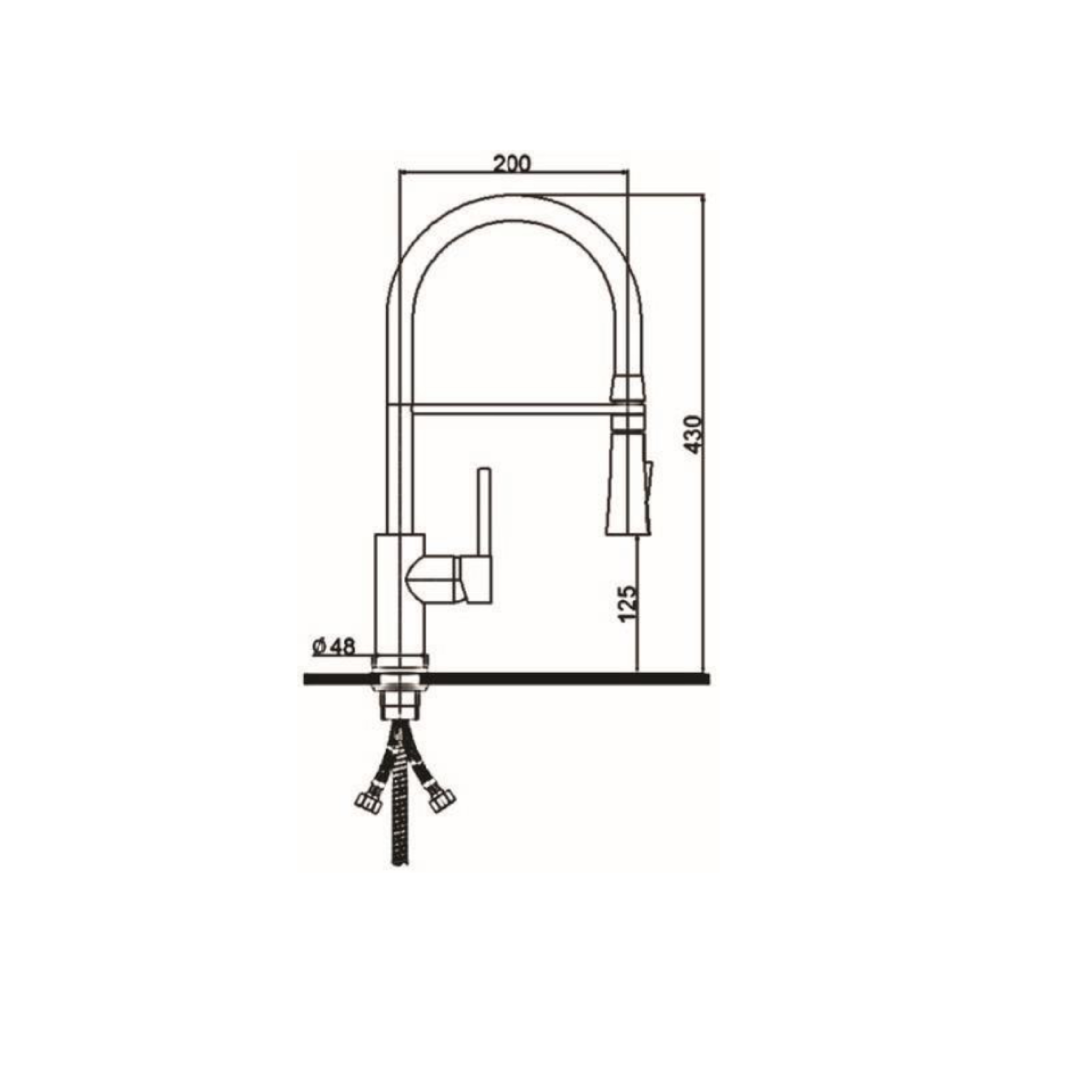 CM Pull-Out Kitchen Tap (Chrome) 9108 MISCCRM - view 2