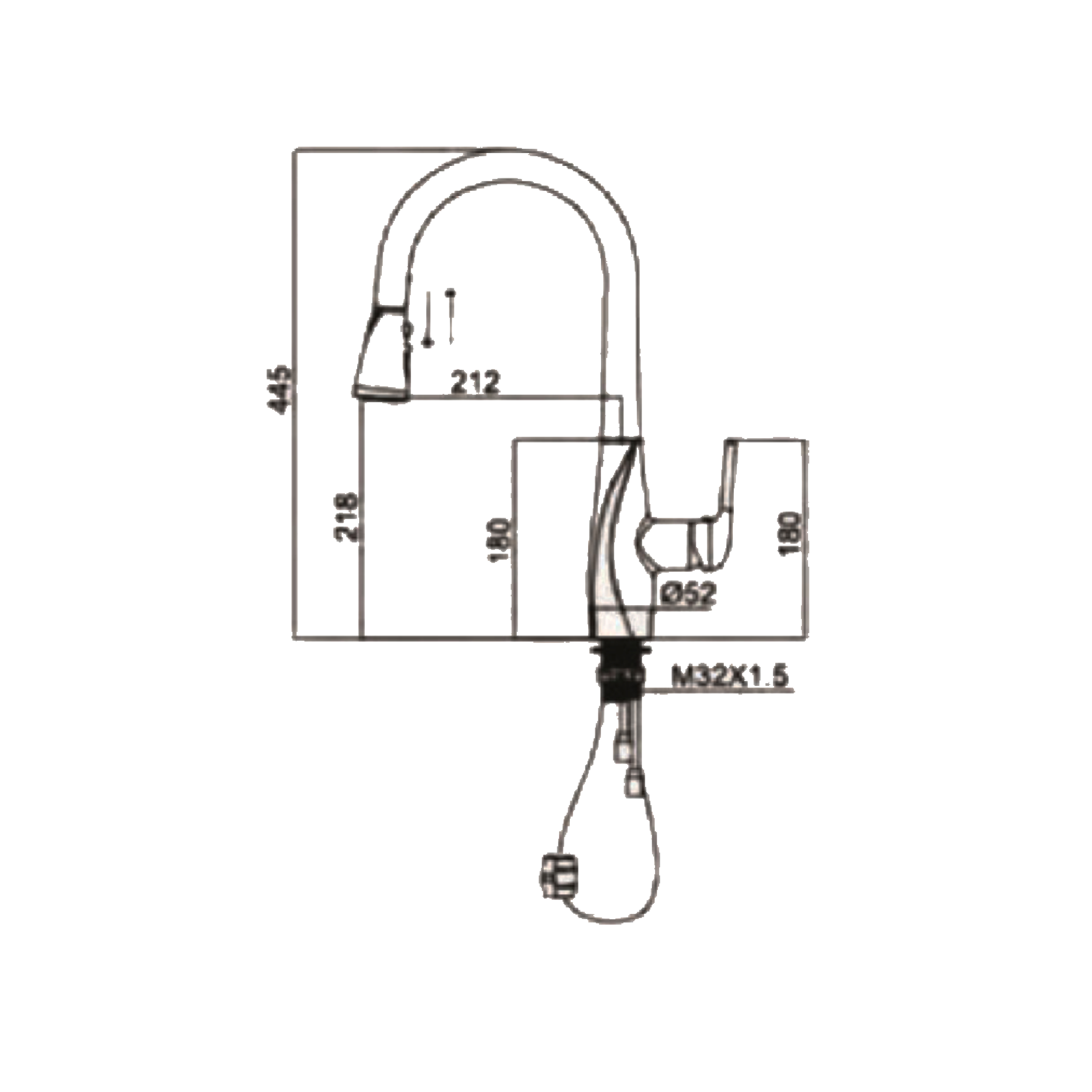 CM Pull-Out Kitchen Tap (Chrome) GH-6063-ZN - view 2