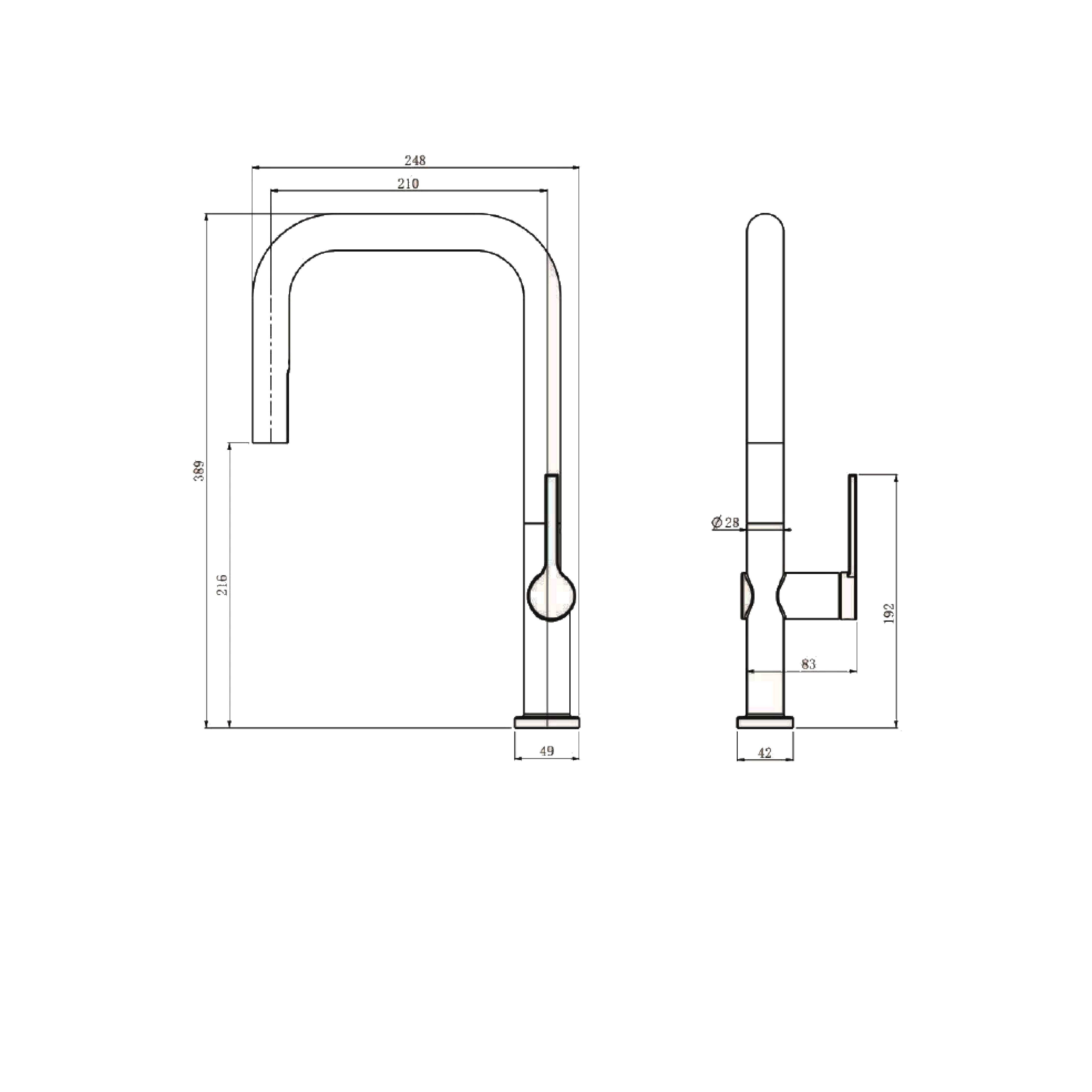 CM Pull-Out Kitchen Tap (Chrome) OB-D123 CHROME - view 2