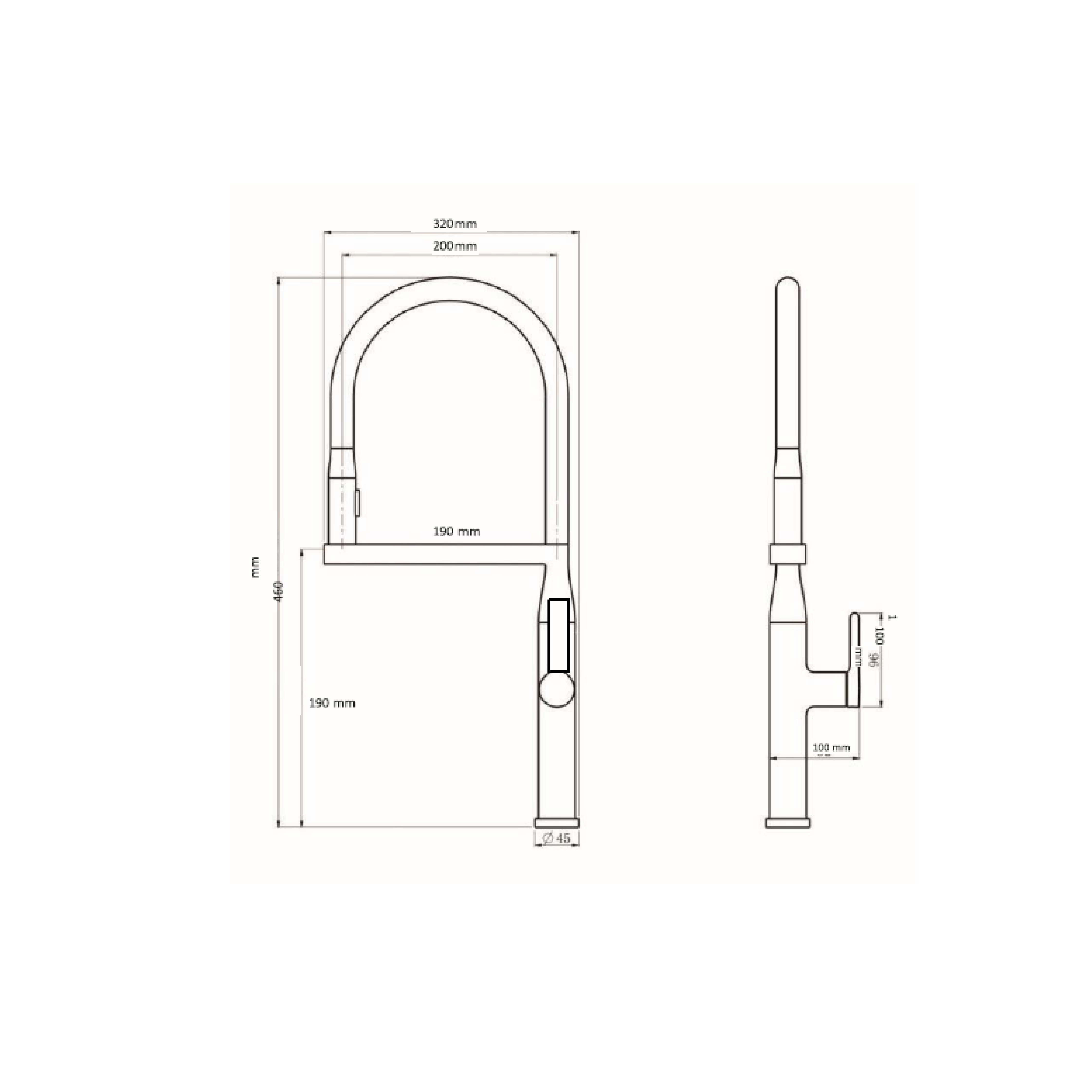 CM Pull-Out Kitchen Tap (Chrome) R1015 - view 2