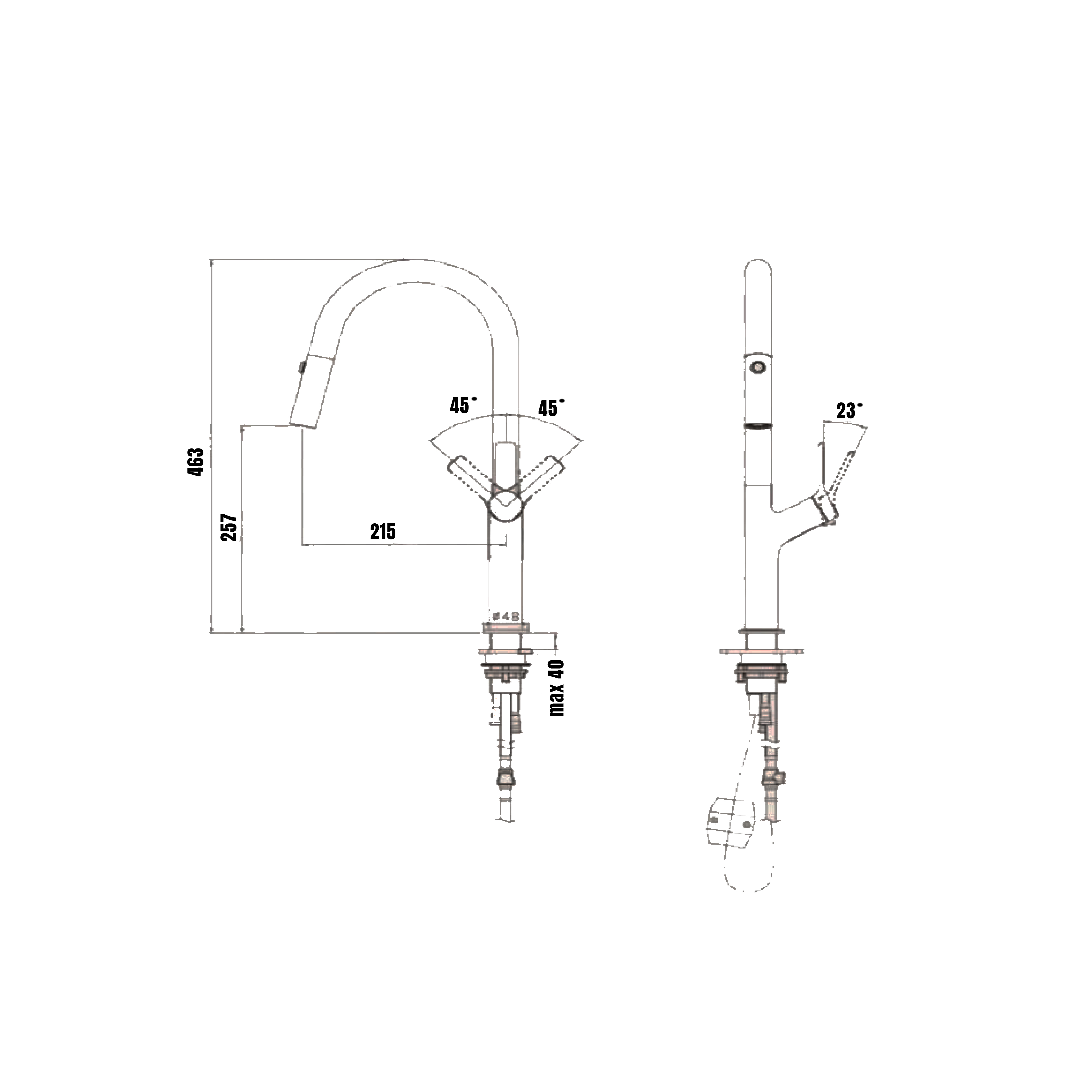 CM Pull-Out Kitchen Tap (Chrome) RP9080 - view 4