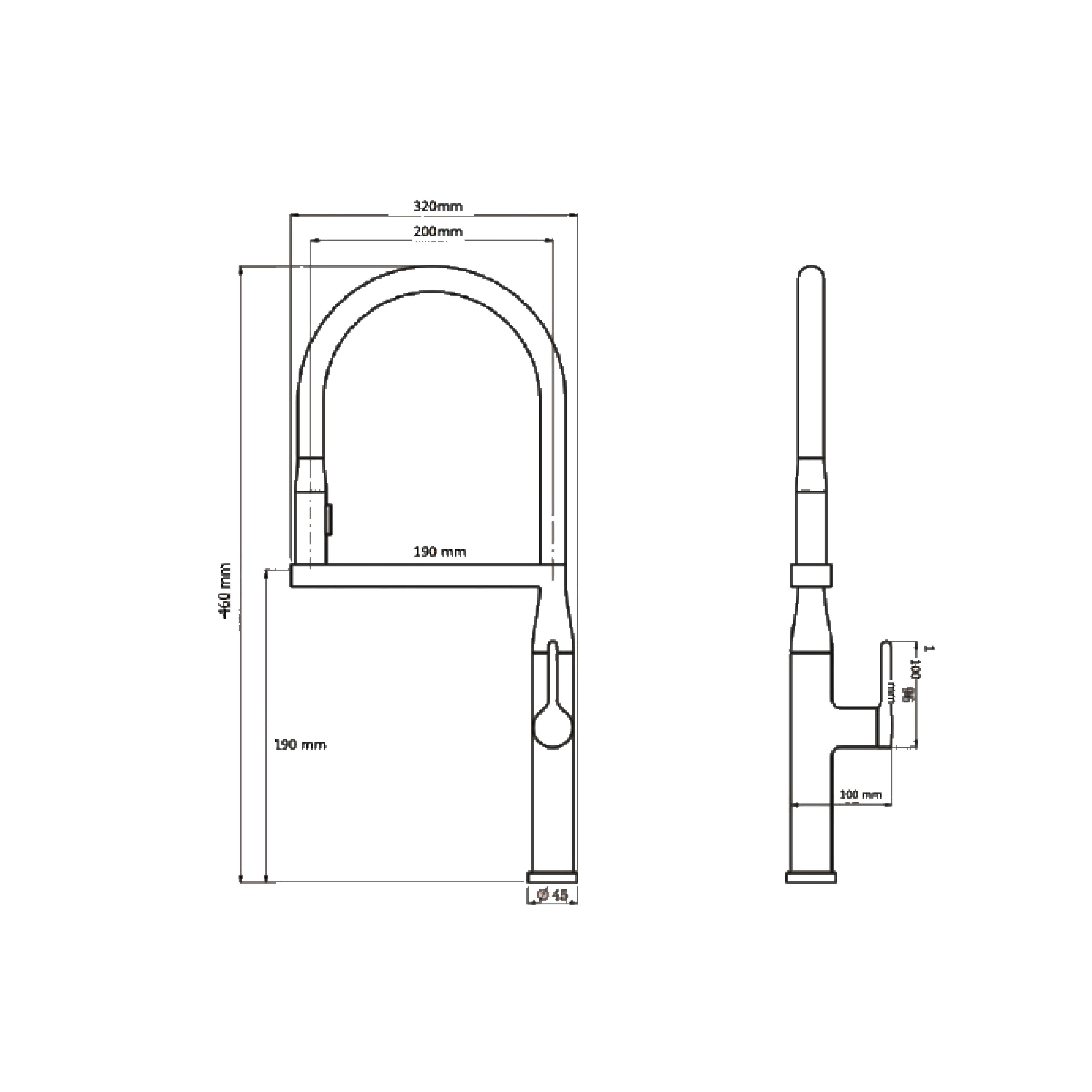 CM Pull-Out Kitchen Tap (Gold) R1036BG - view 2