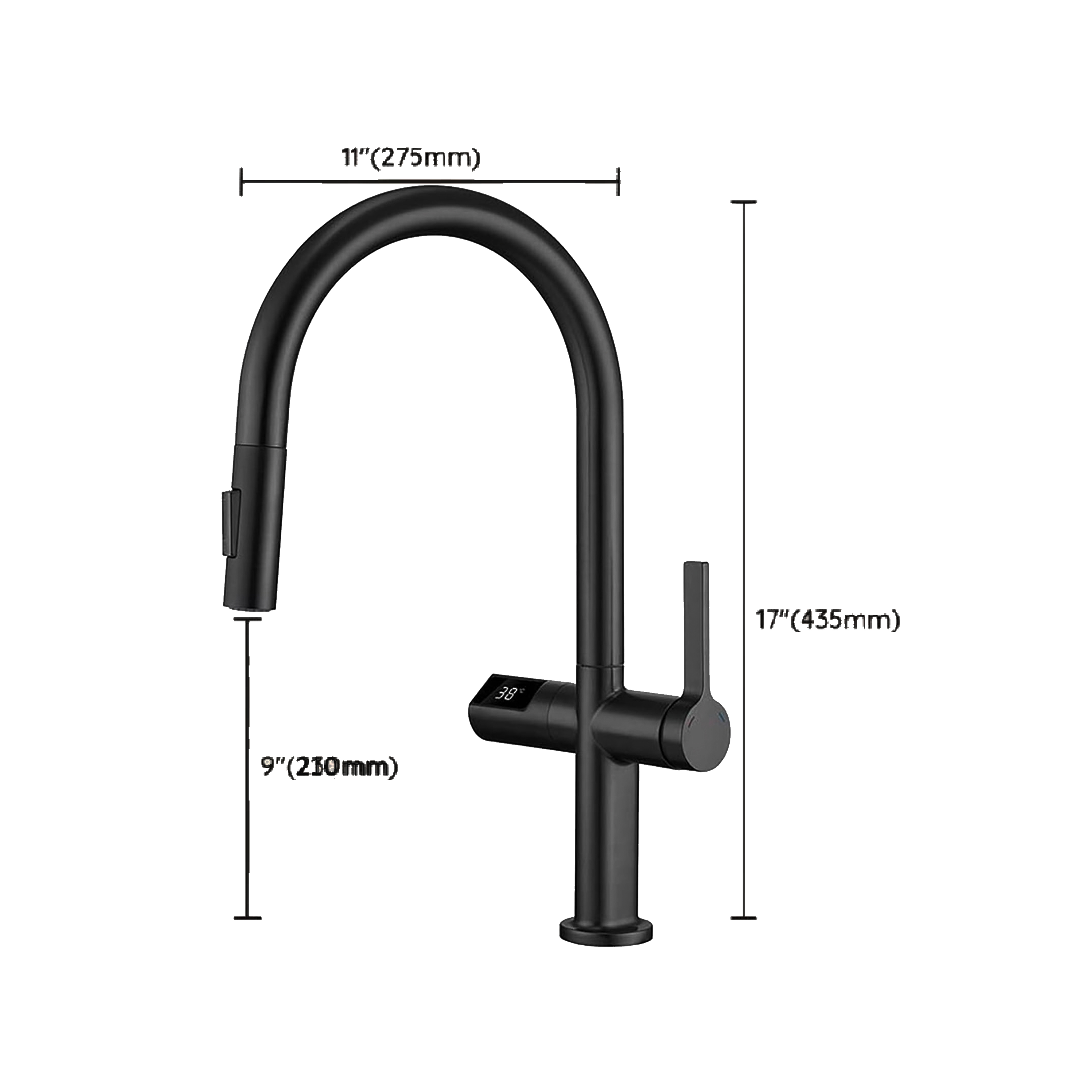 CM Pull-Out Kitchen Tap (Gun Grey) OB-D128 - view 2