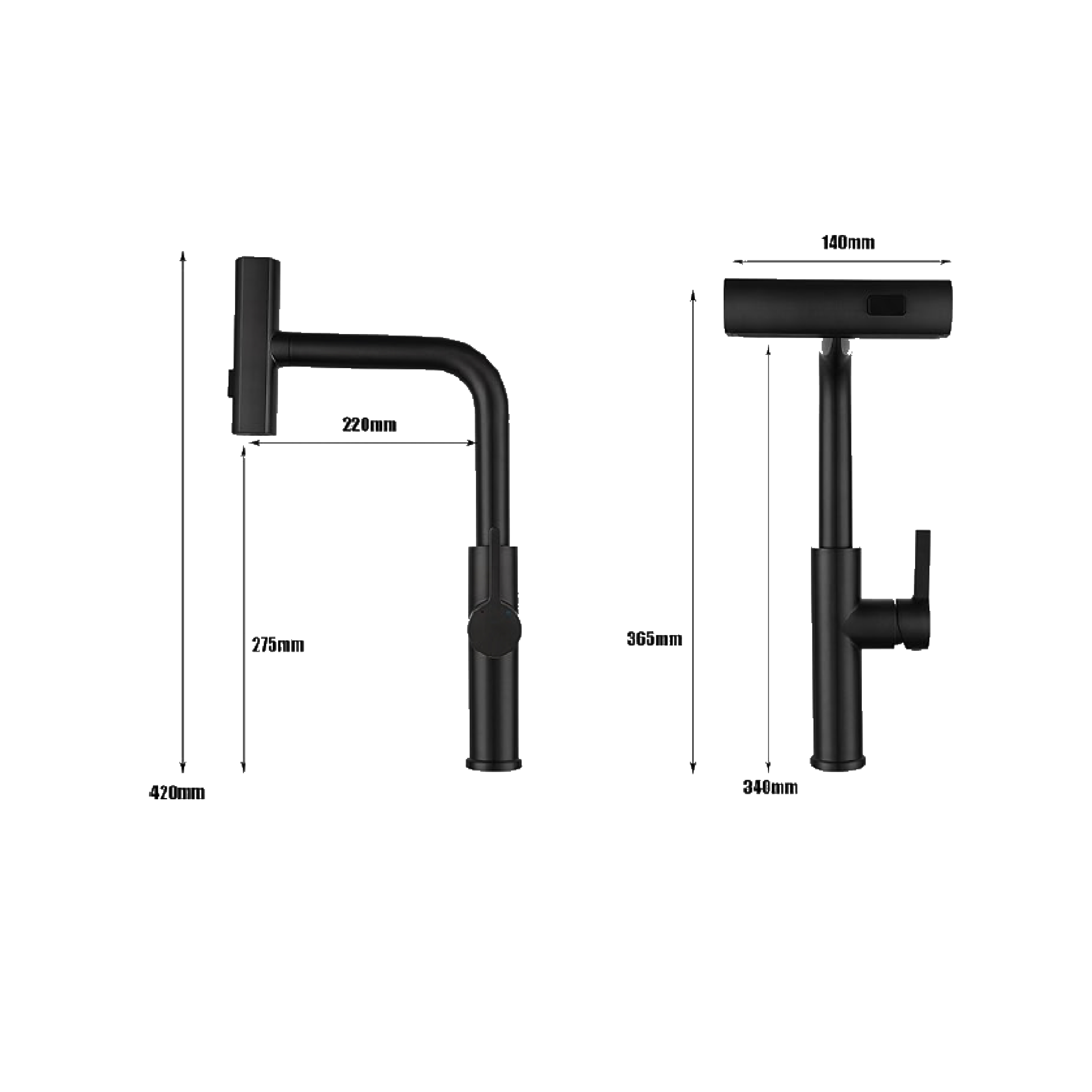 CM Pull-Out Kitchen Tap (Gun Grey) RP9089GG - view 2