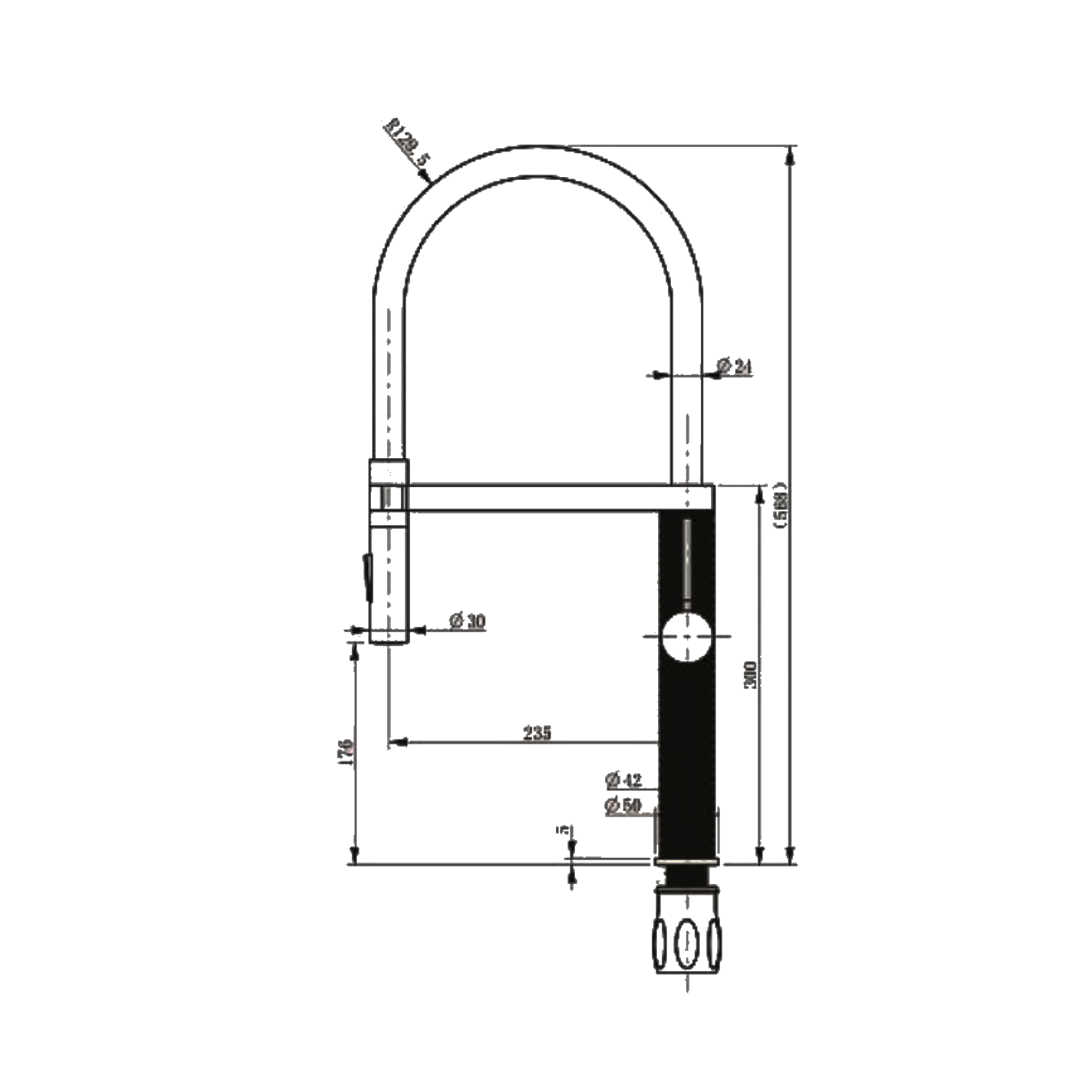 CM Pull-Out Kitchen Tap (Matte Black) 130362GB - view 2