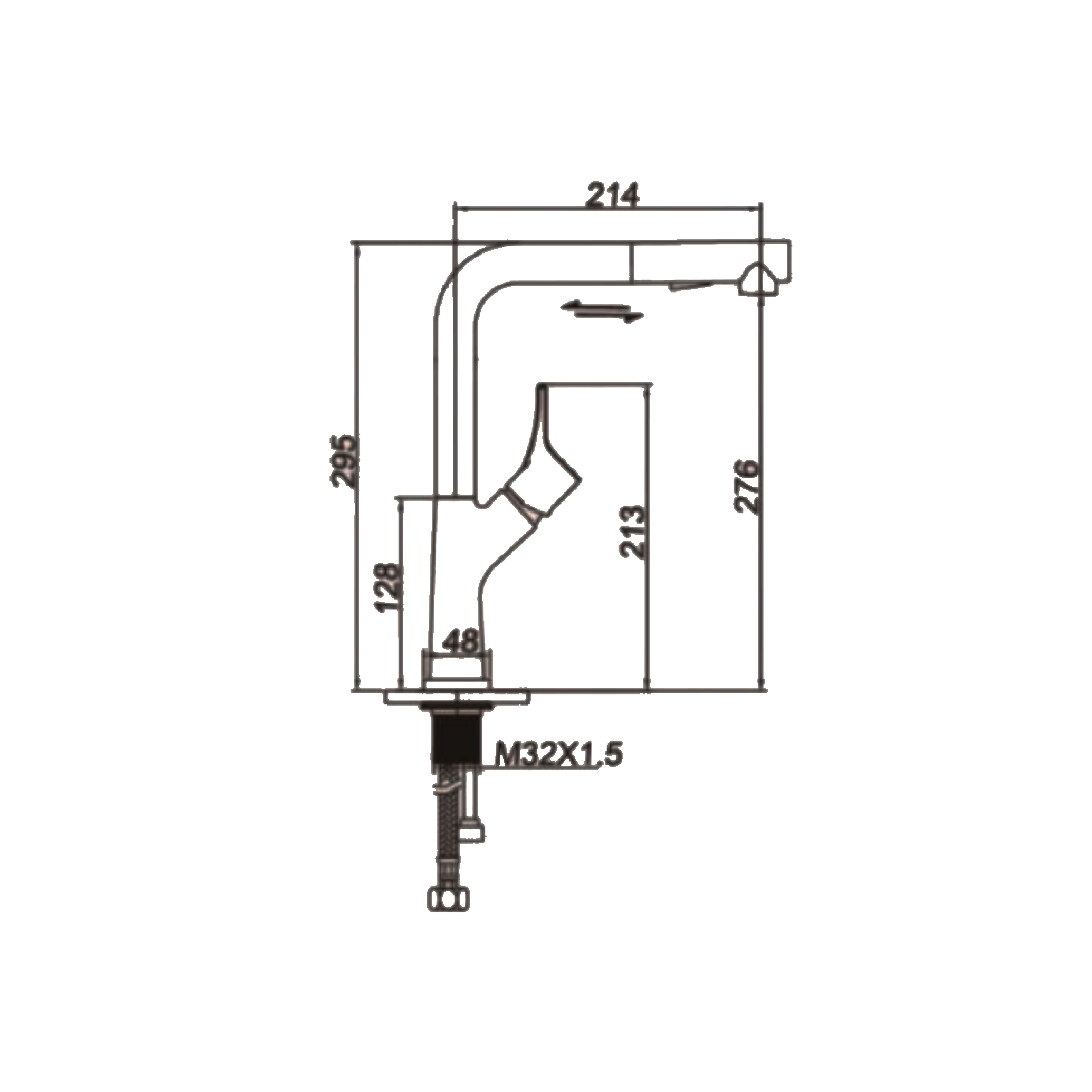 CM Pull-Out Kitchen Tap (Matte Black) 6073MBK - view 2