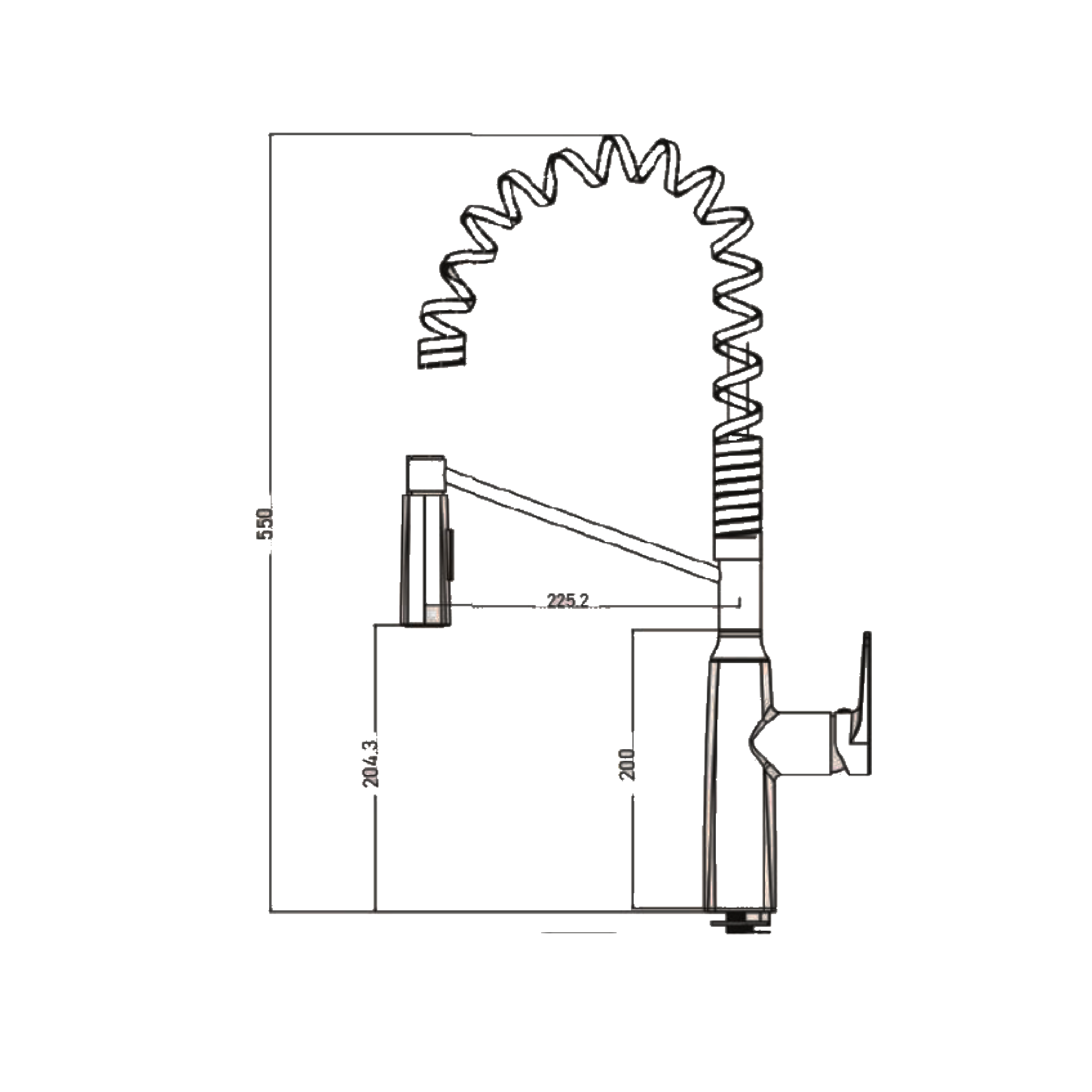 CM Pull-Out Kitchen Tap (Matte Black) 6084CBK - view 2