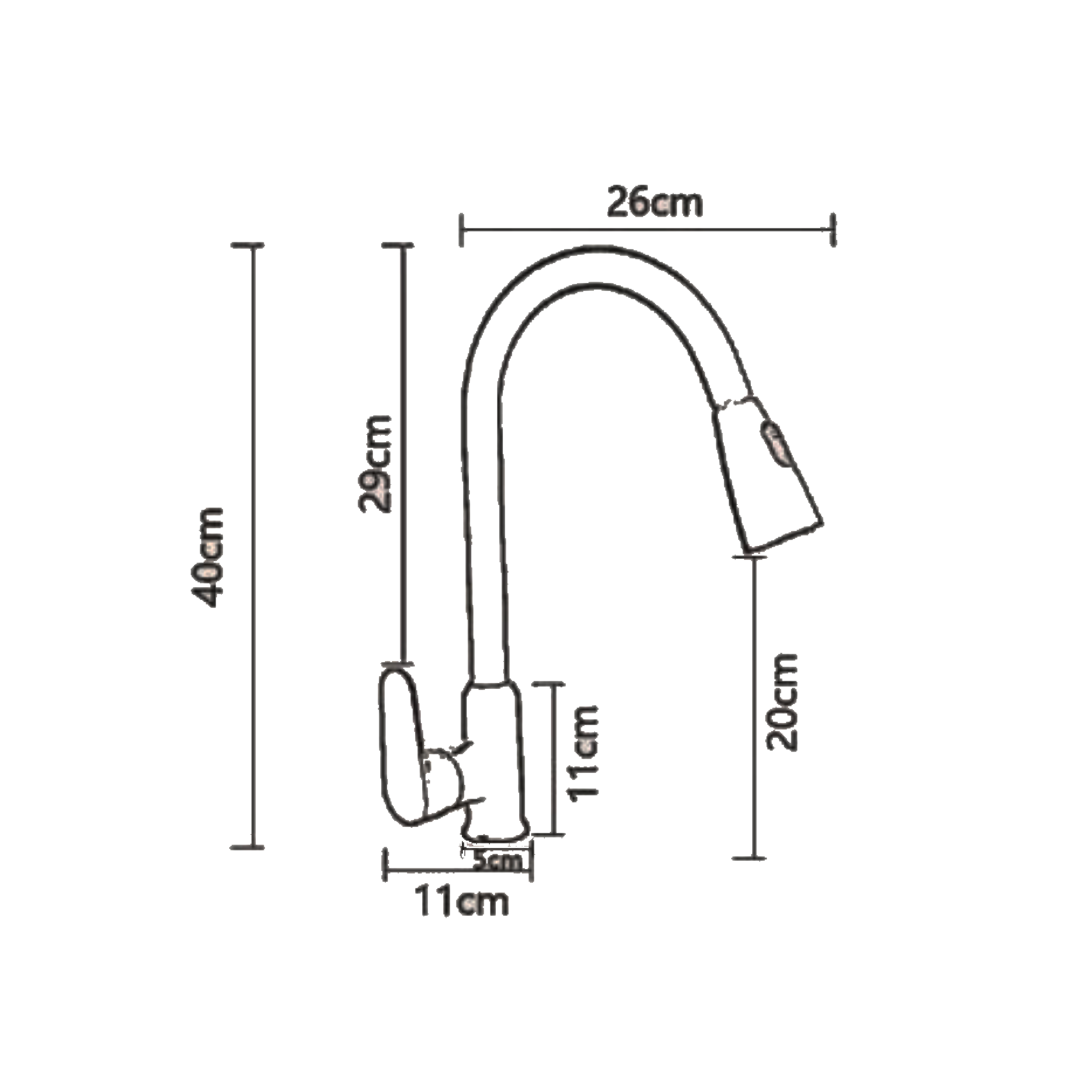 CM Pull-Out Kitchen Tap (Matte Black) 8524MBK - view 2