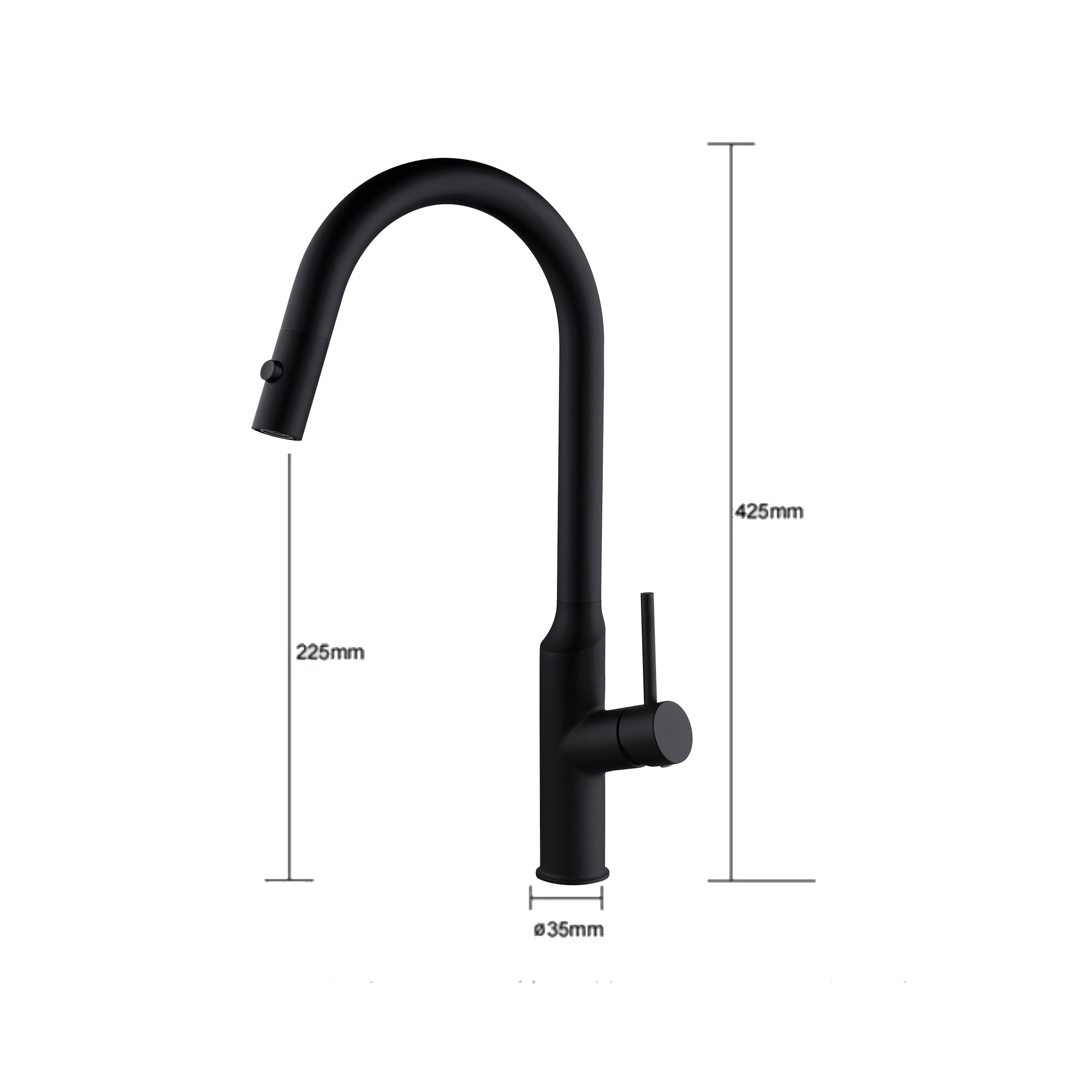CM Pull-Out Kitchen Tap (Matte Black) 8899 MBK - view 2