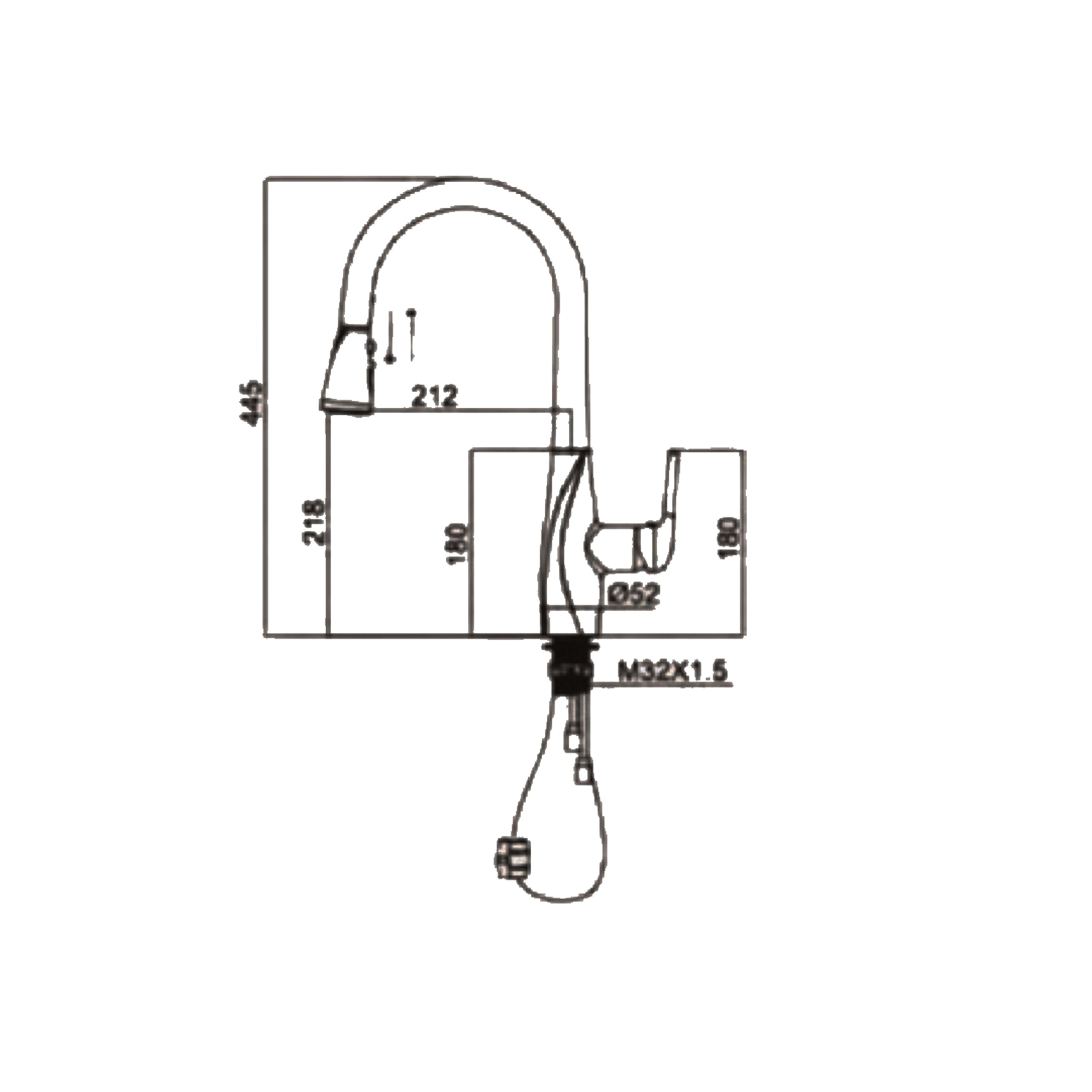 CM Pull-Out Kitchen Tap (Matte Black) GH-6063-MBK - view 2