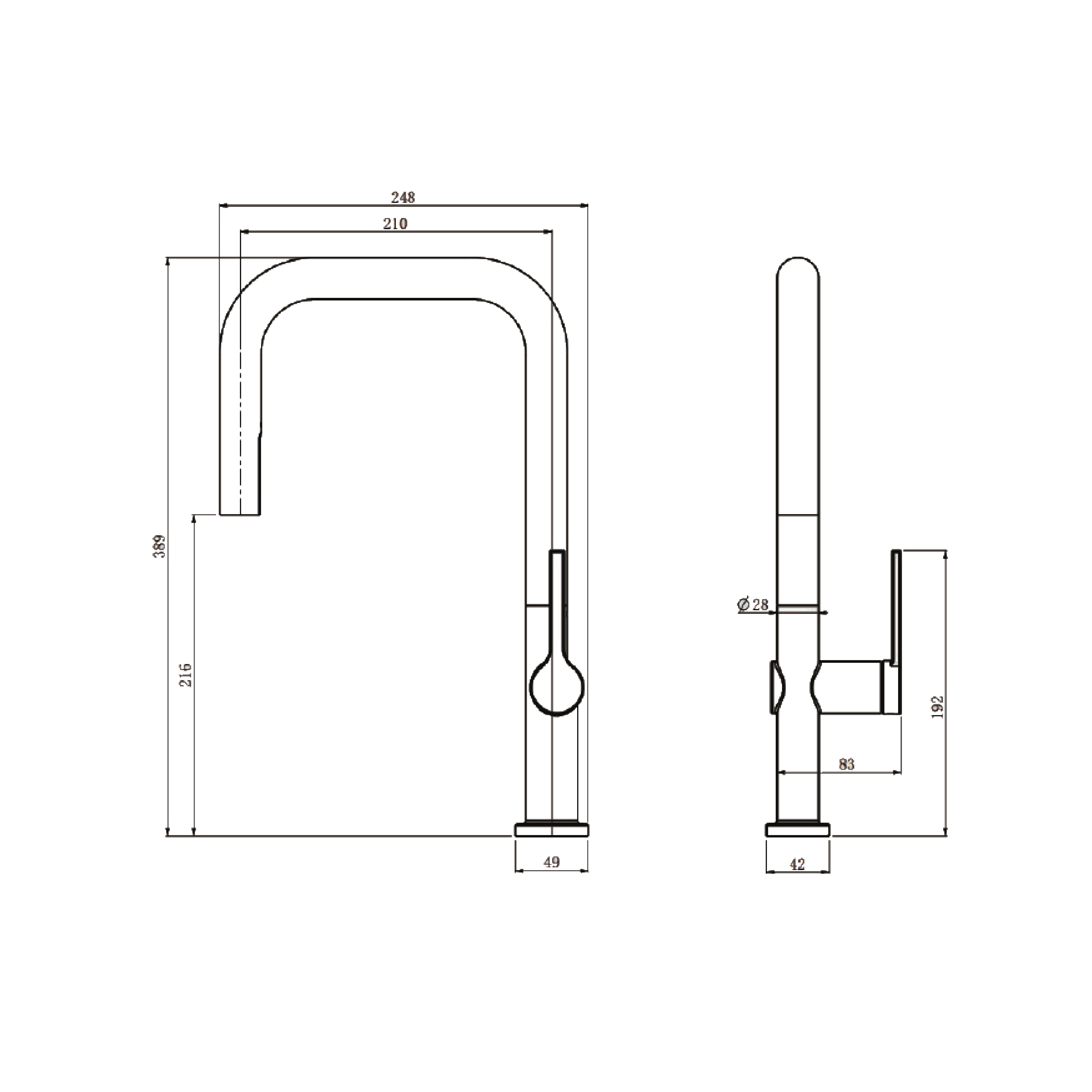 CM Pull-Out Kitchen Tap (Matte Black) OB-D123 BLACK - view 2