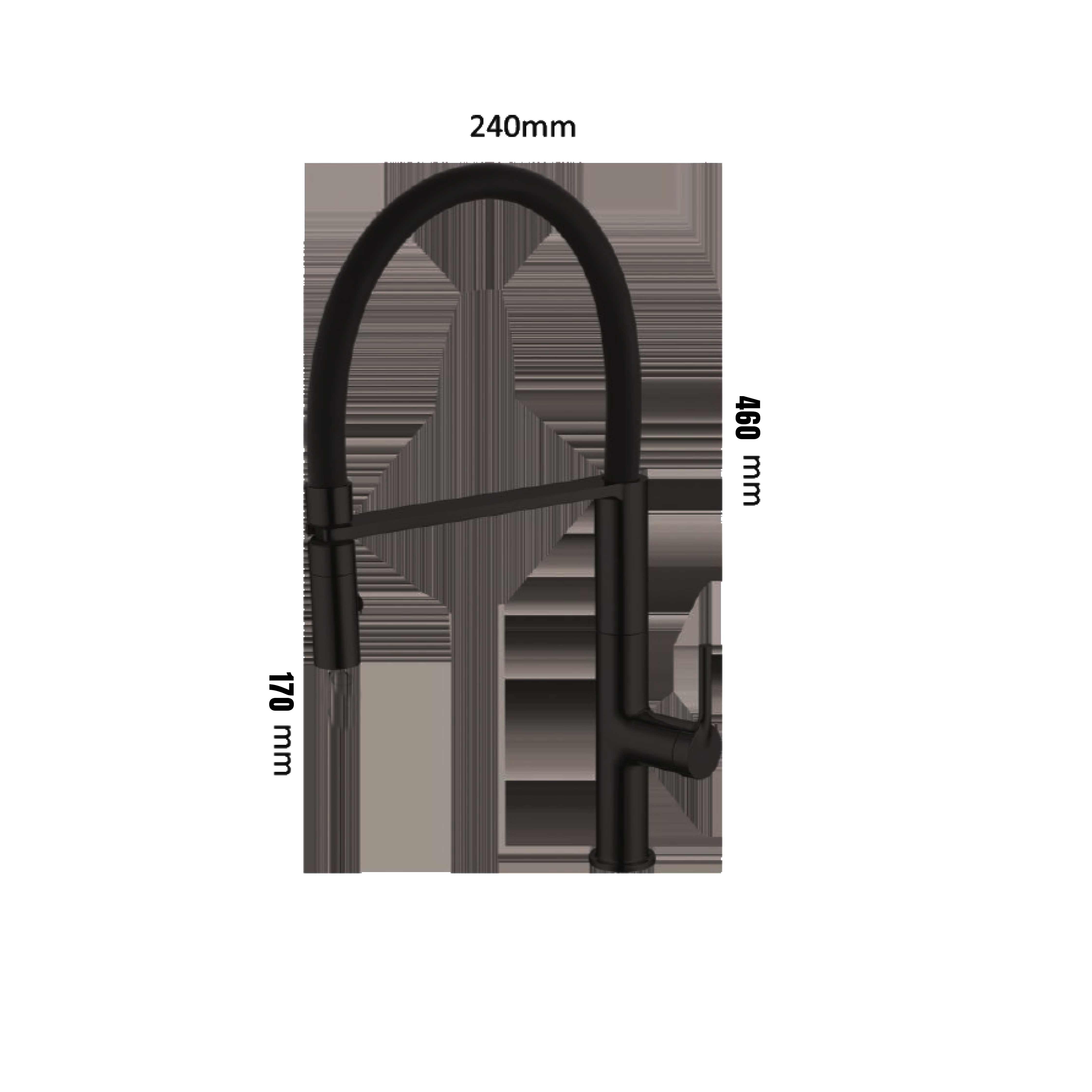 CM Pull-Out Kitchen Tap (Matte Black) OB -G07 - view 4