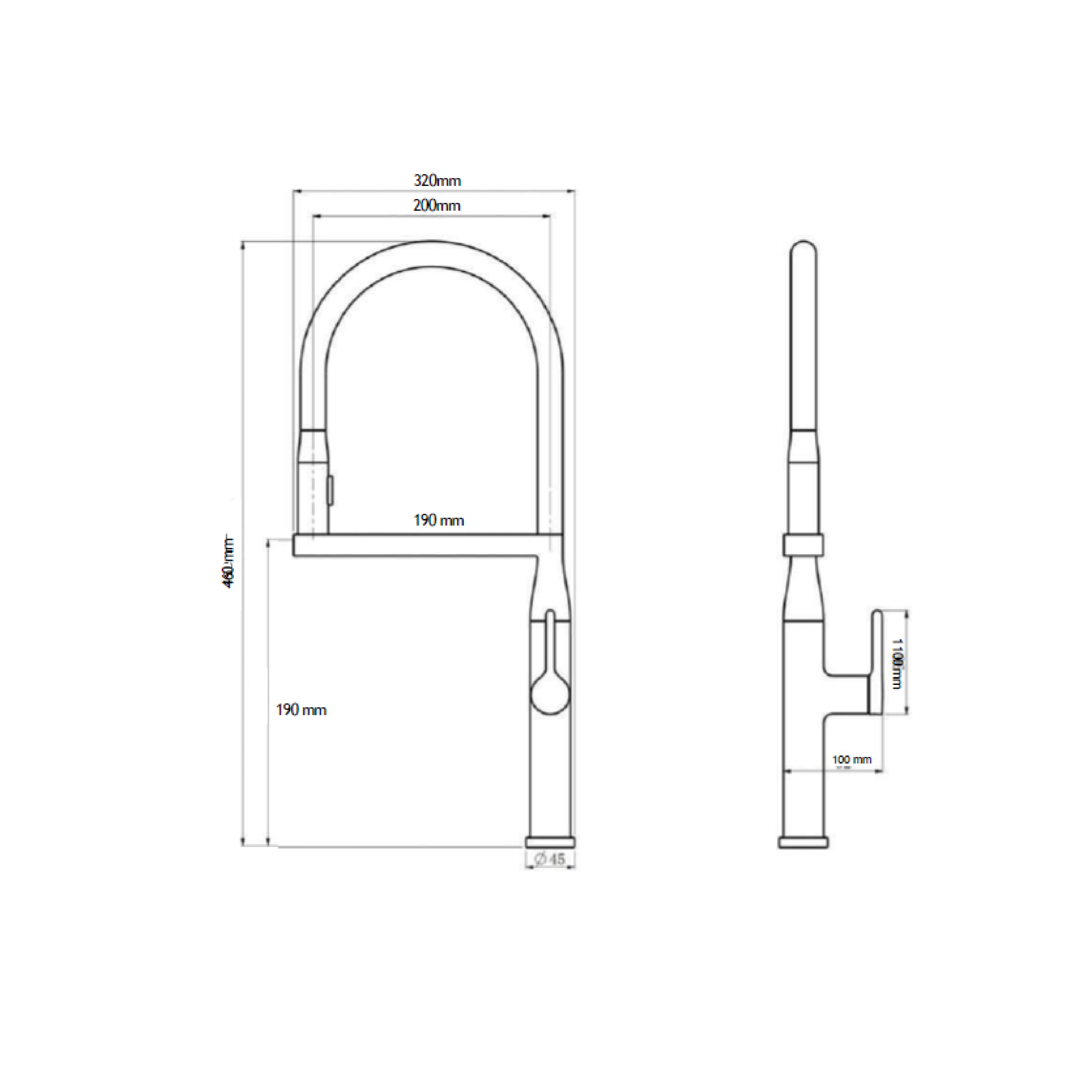 CM Pull-Out Kitchen Tap (Matte Black) OB -G07 - view 5
