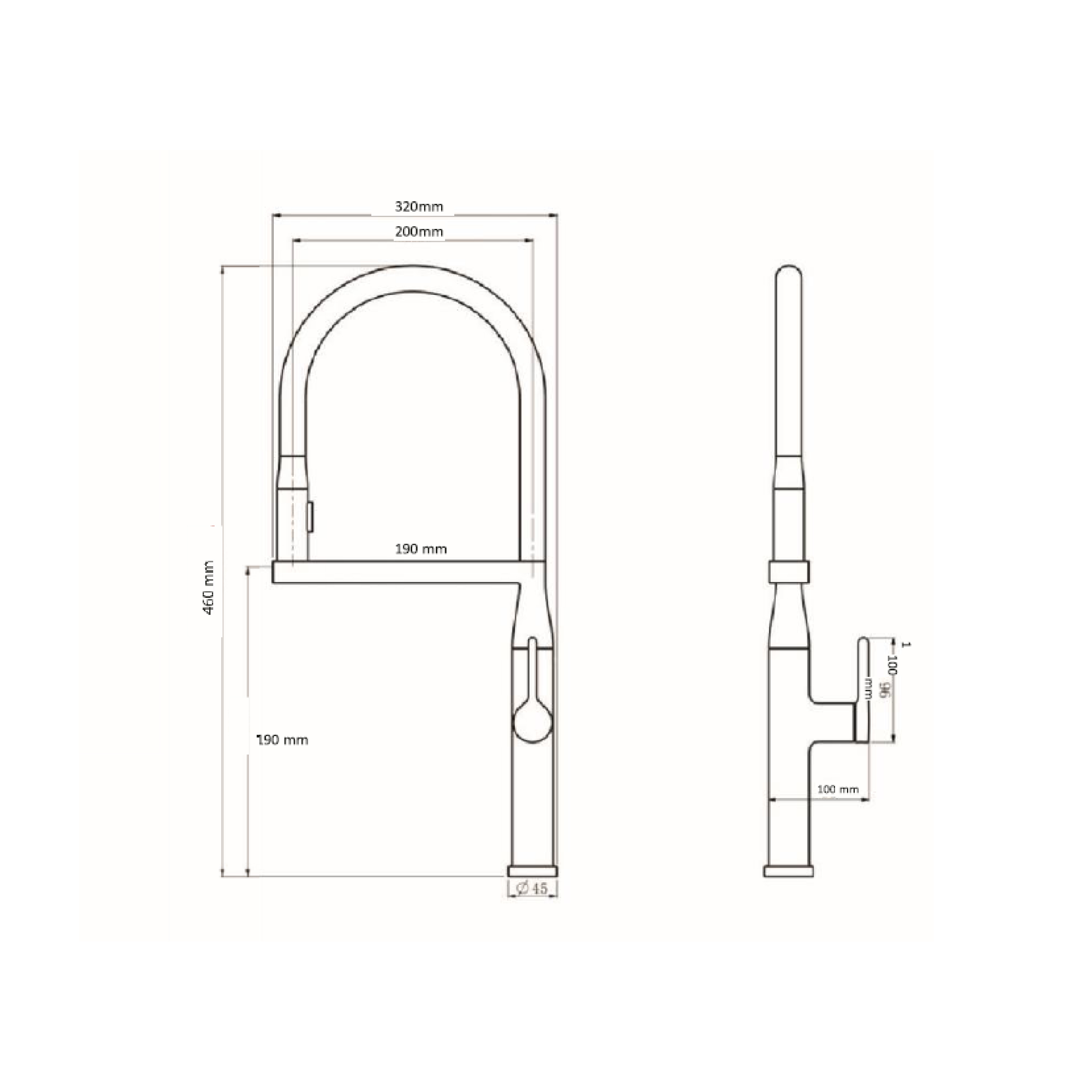 CM Pull-Out Kitchen Tap (Matte Black) R1036B - view 2