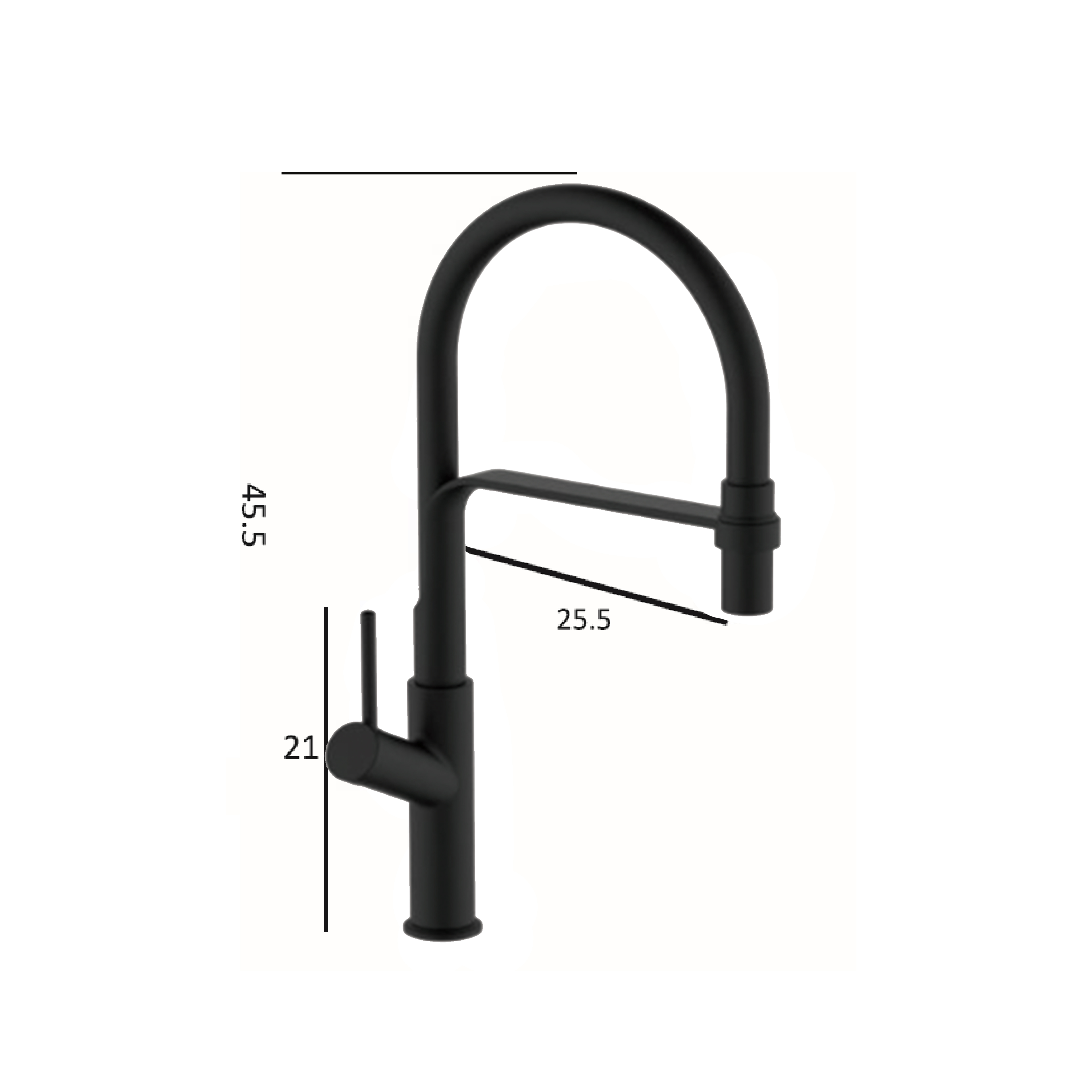 CM Pull-Out Kitchen Tap (Matte Black) R1043B - view 2